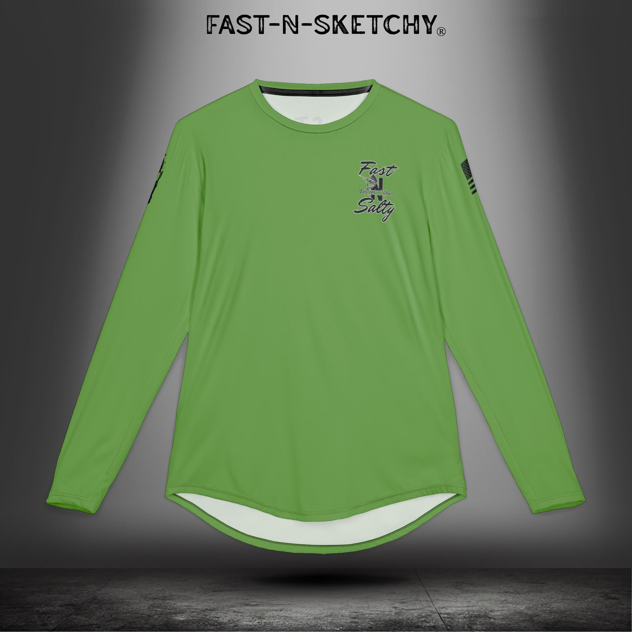 Fast-N-Salty UV Protection Long Sleeve Shirt - (Green) Perfect for Outdoor Adventures and Fishing