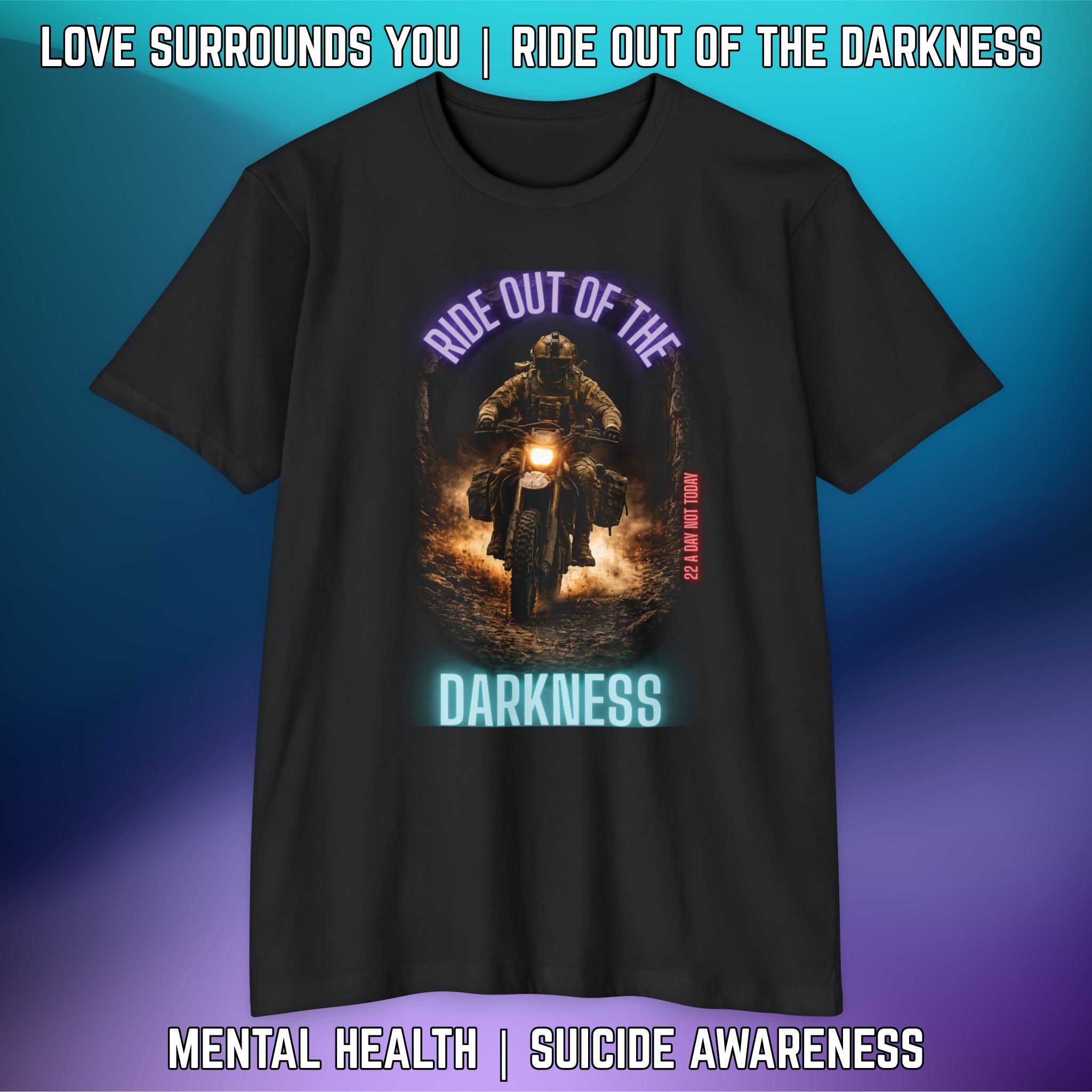 Ryder's Military Edition Tee - 22 a Day, Not Today — Mental Health & Suicide Awareness - LSY