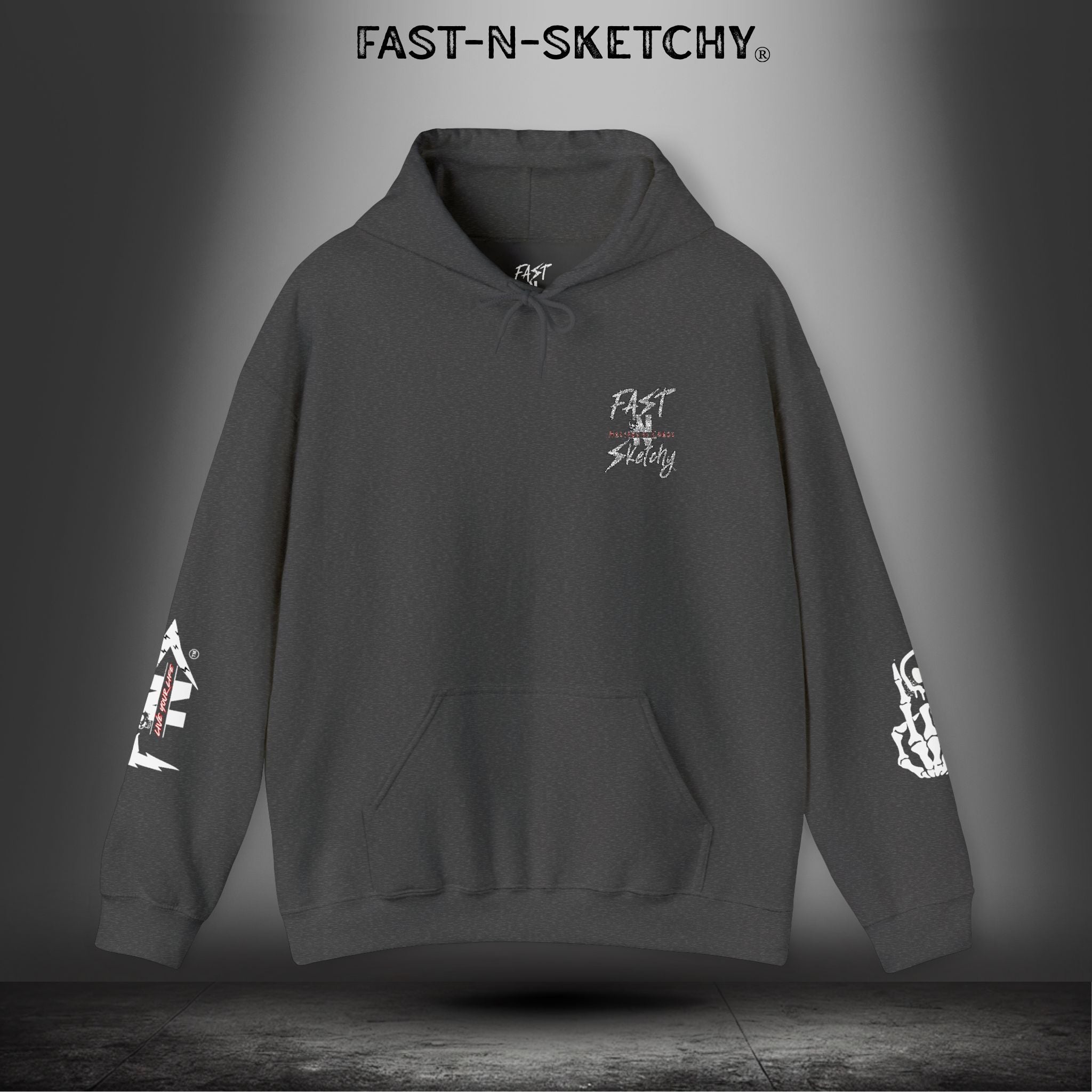 MOST HUMANS ARE ALIVE BUT NEVER LIVE - Heavy Blend Hoodie FAST-N-SKETCHY®