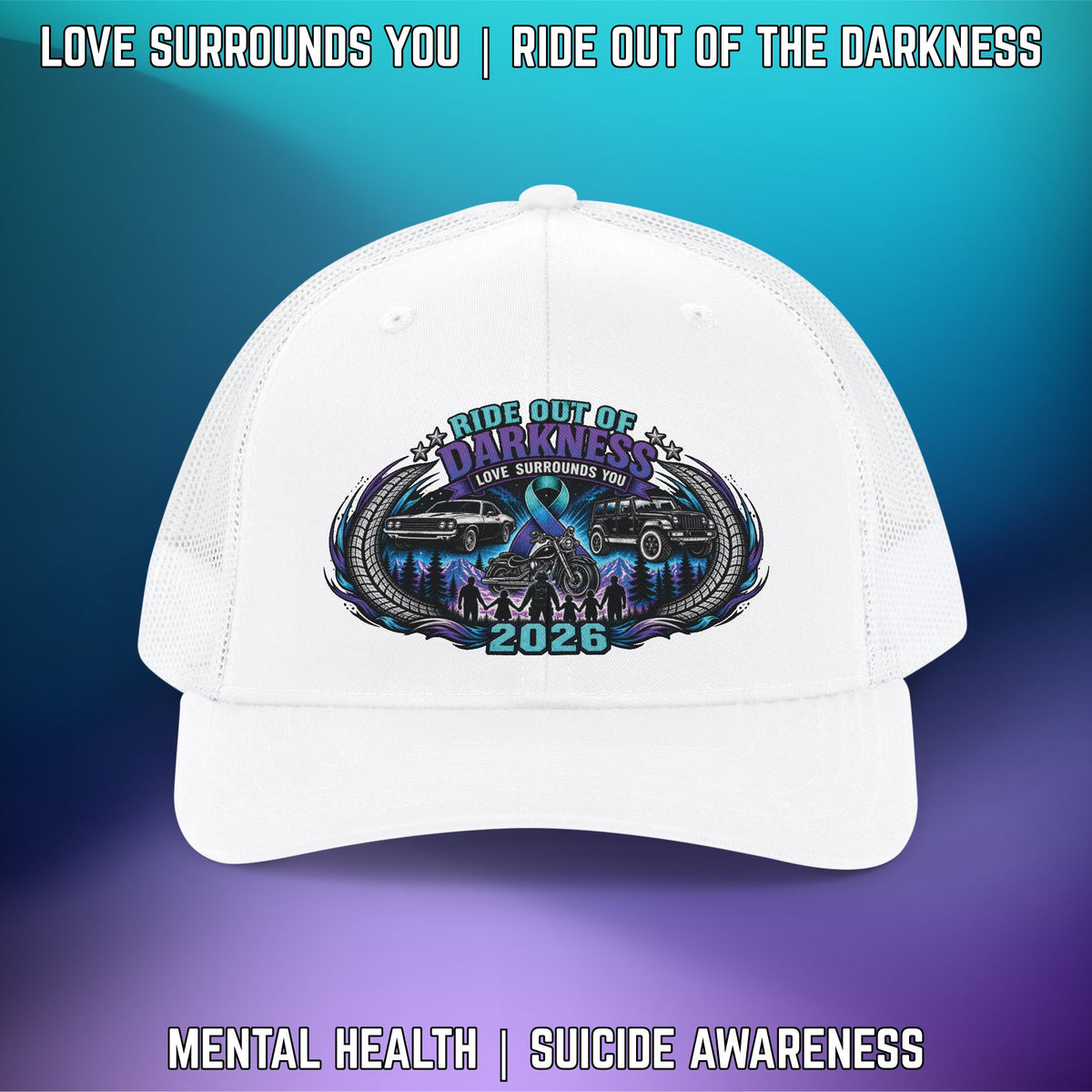 Ride Out of the Darkness 2026 Snapback Richardson 112 Trucker Cap: Suicide Awareness - LSY