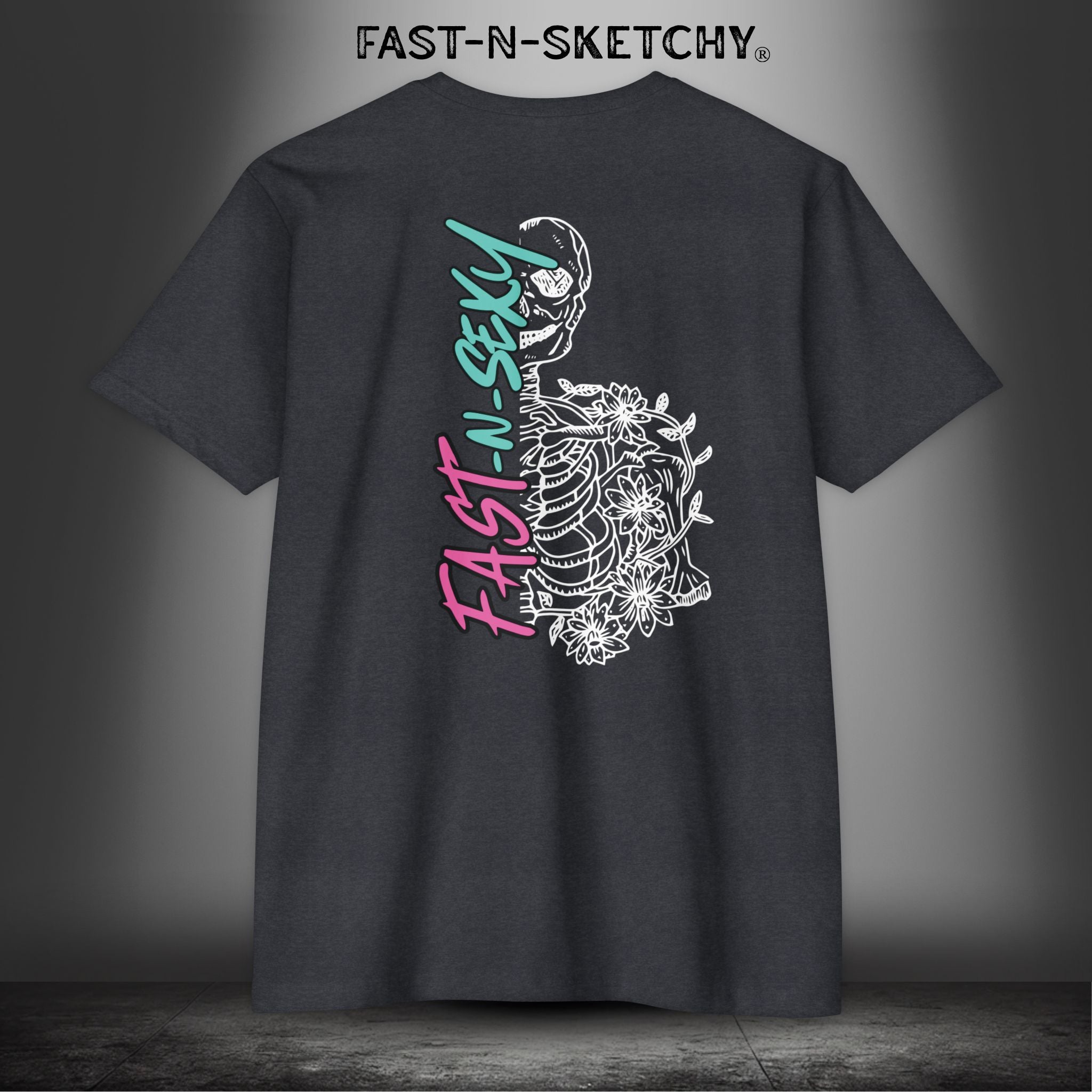 FAST-N-SEXY™ WITH HALF SKULL - T-shirt Classic Fit Crewneck - Next Level 6210