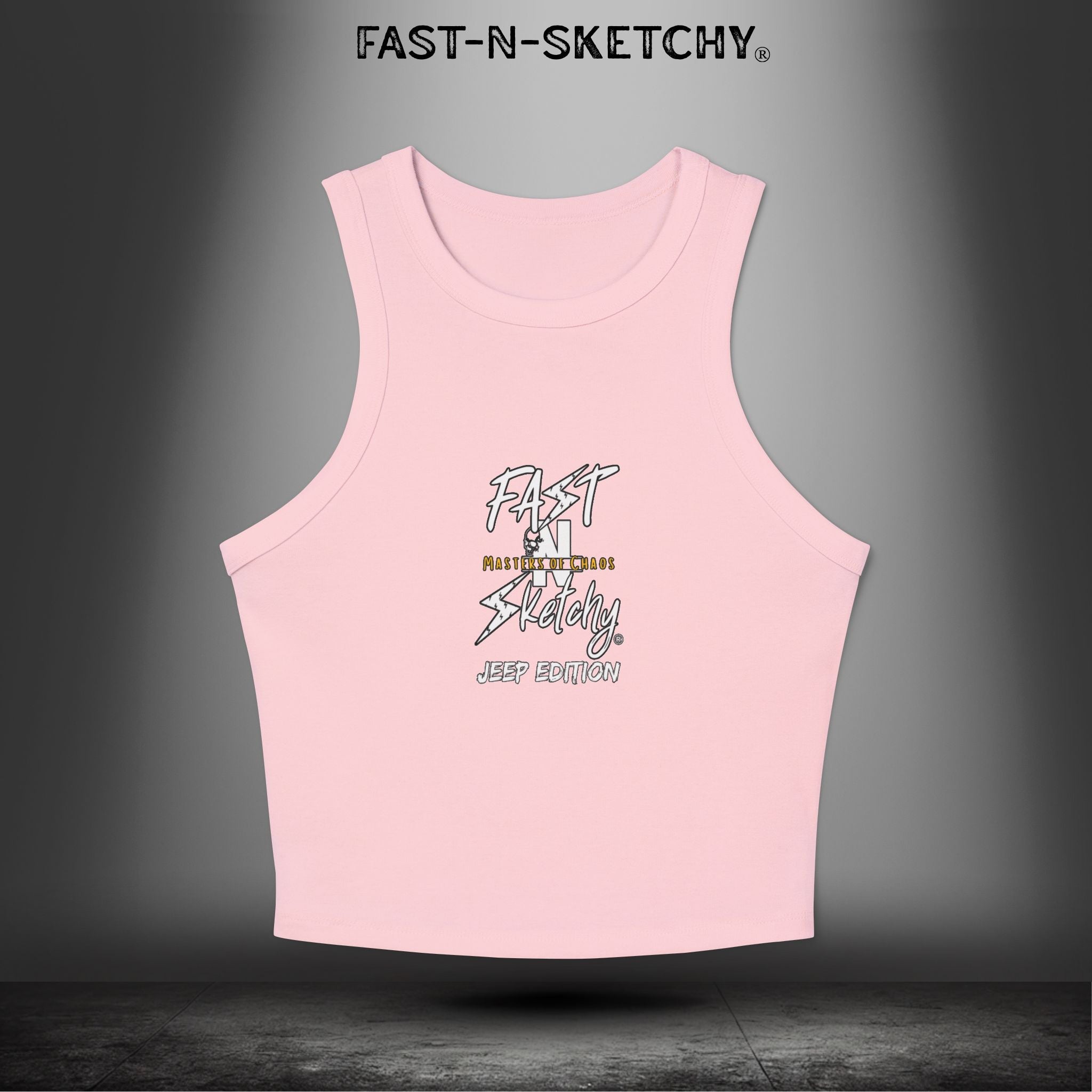 JEEP EDITION: WAVE DAMNIT created by Holly - Micro Rib Racer Tank Top