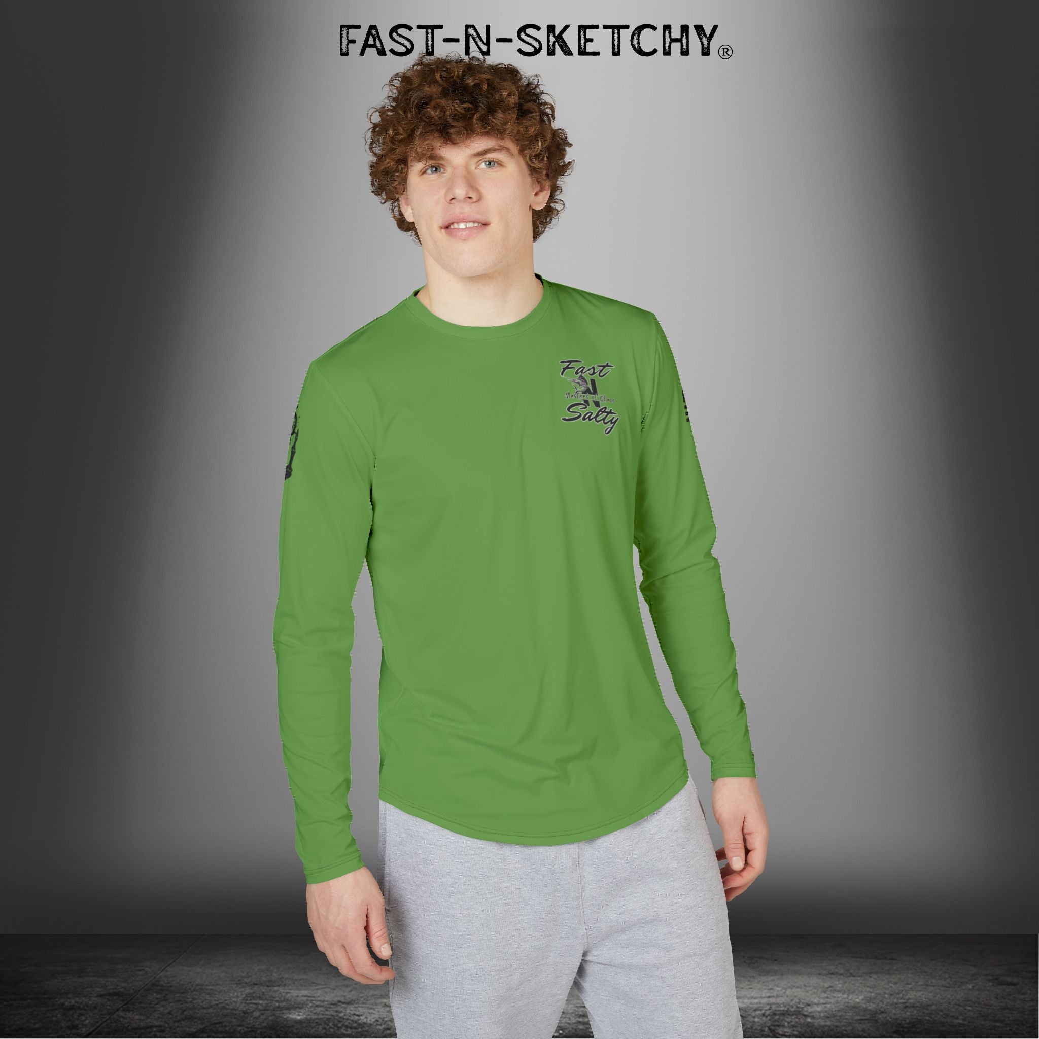 Fast-N-Salty UV Protection Long Sleeve Shirt - (Green) Perfect for Outdoor Adventures and Fishing