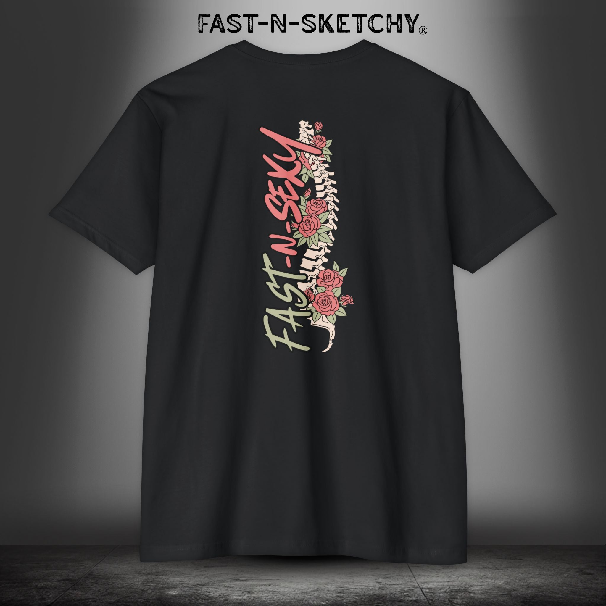 FAST-N-SKETCHY WITH SPINE/FLOWERS: T-shirt Next Level 6210