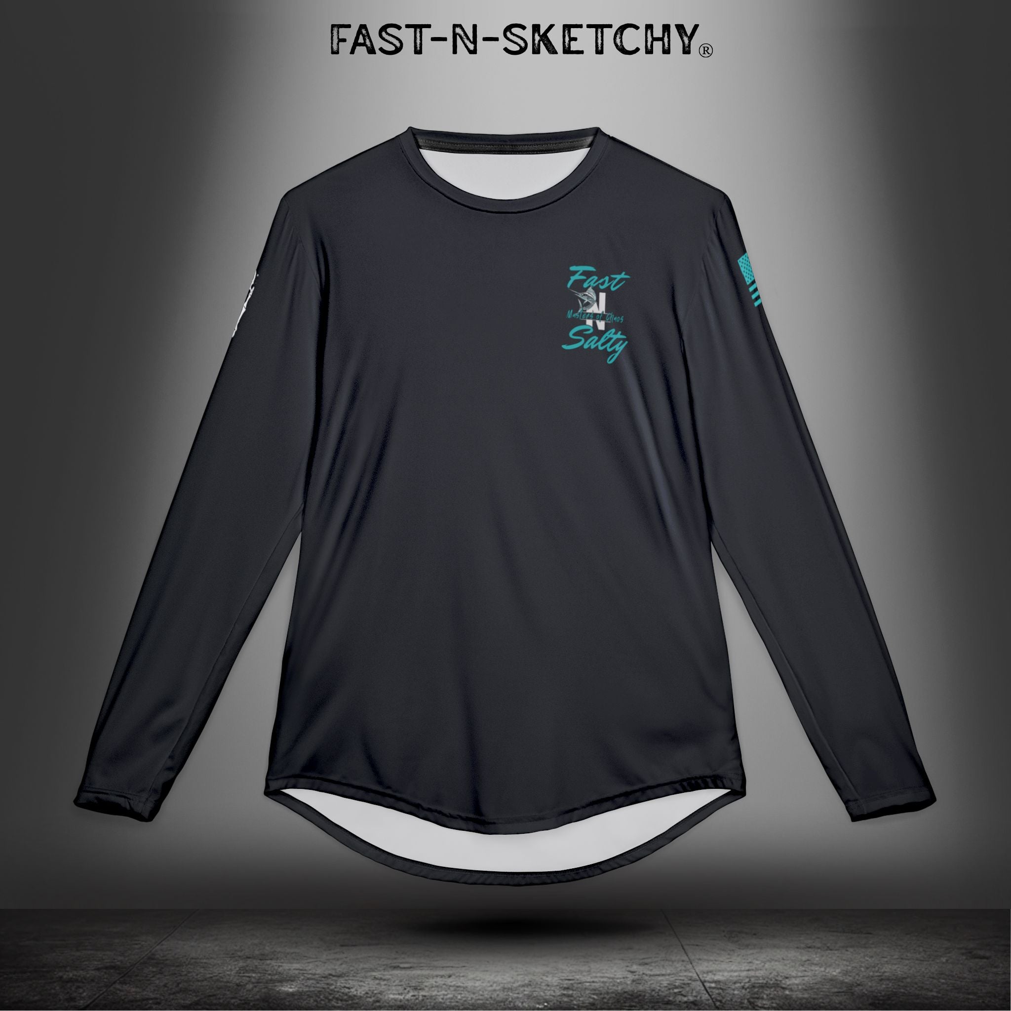 Fast-N-Salty UV Protection Long Sleeve Shirt - (Black) Perfect for Outdoor Adventures and Fishing