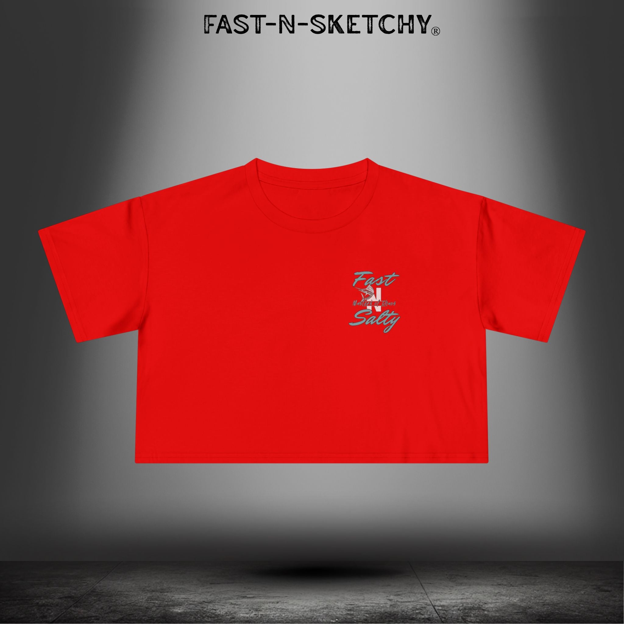 Fast-n-Salty Circle Logo - Crop Top T-Shirt