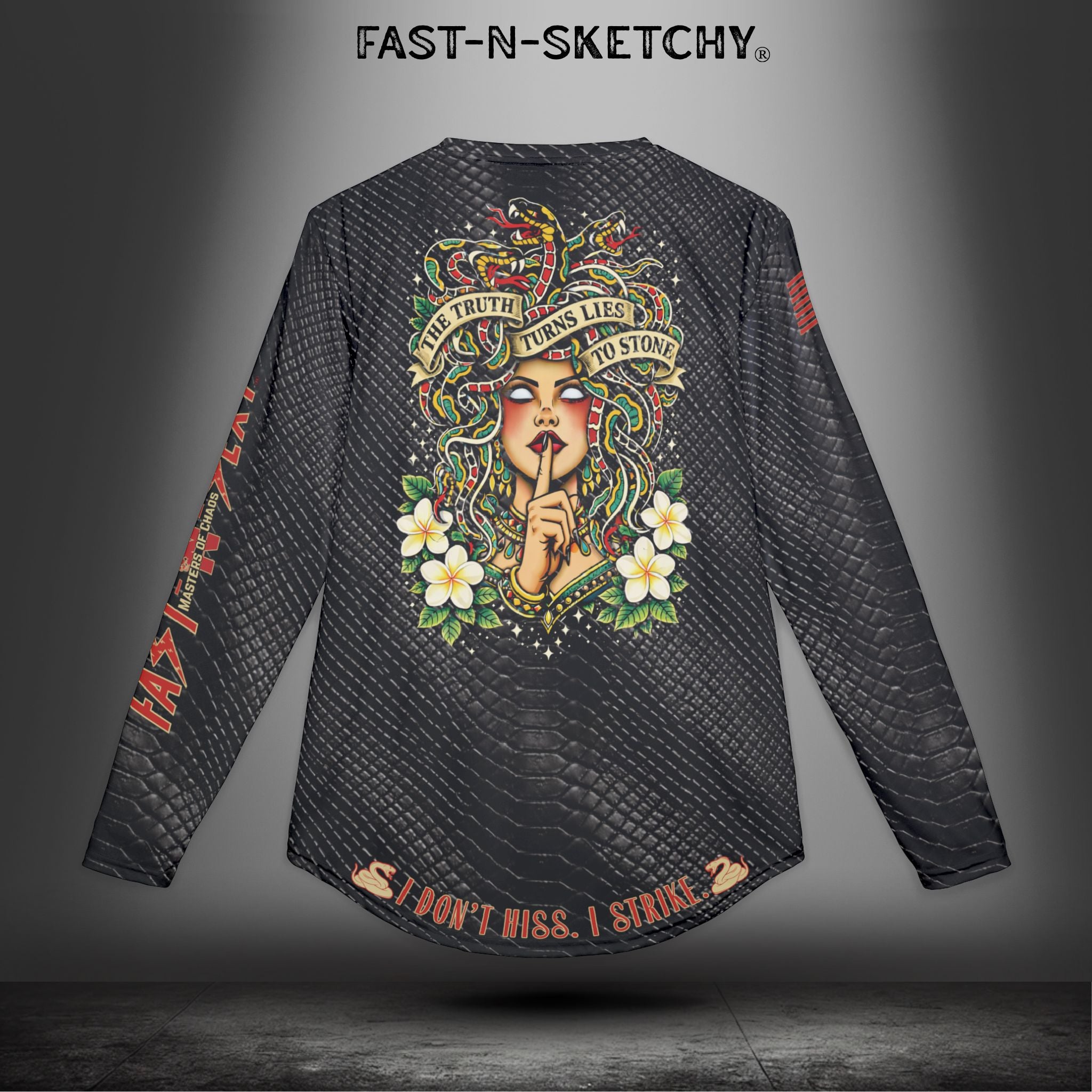 Medusa: The Truth Turns Lies to Stone - UV Protection Long Sleeve Riding Tee