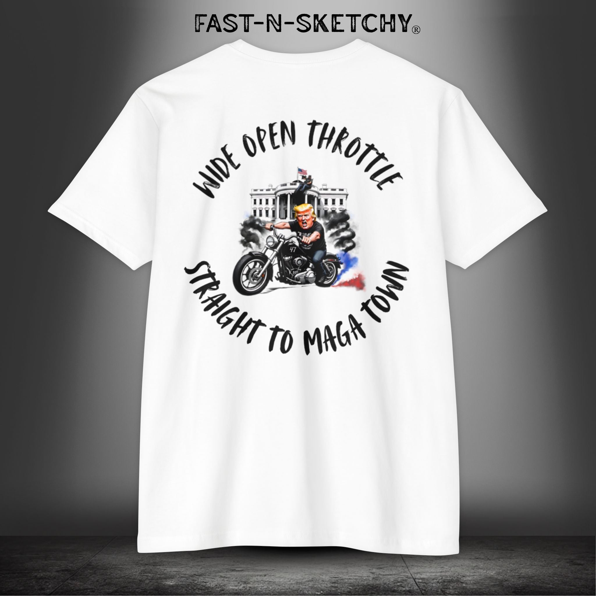 WIDE OPEN THROTTLE, STRAIGHT TO MAGA TOWN - T-shirt Next Level 6210