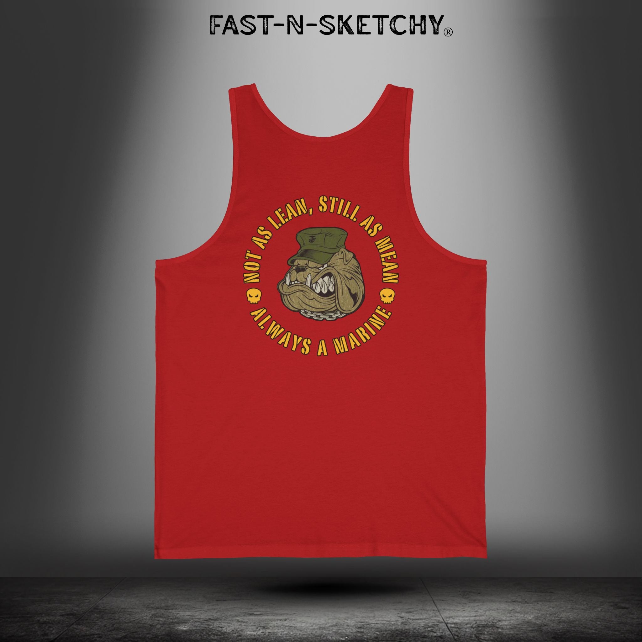 Devil Dog: Not as Lean, Still as Mean, Always a Marine - Tank Top Unisex (Red)