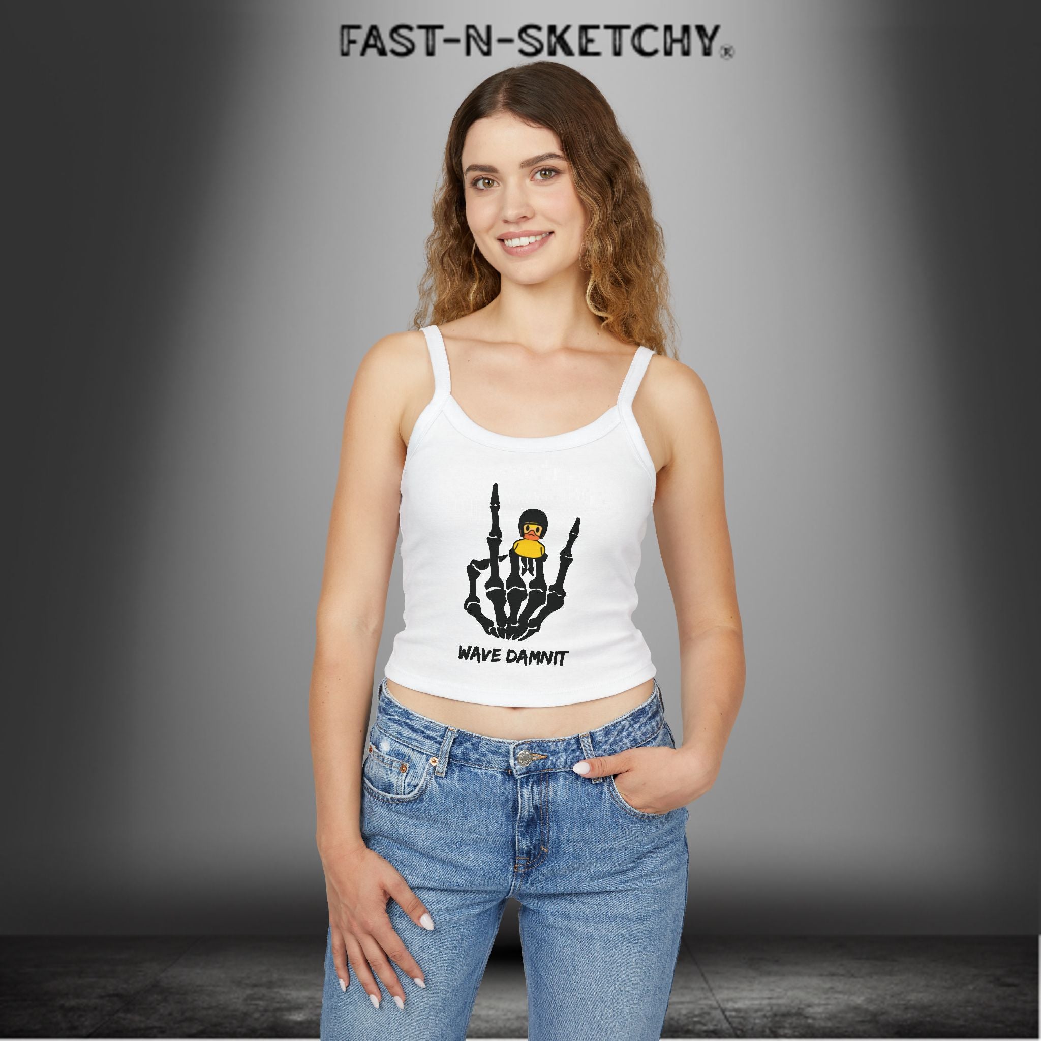 Jeep Edition: Wave Damnit created by Holly - Women's Spaghetti Strap Tank Top