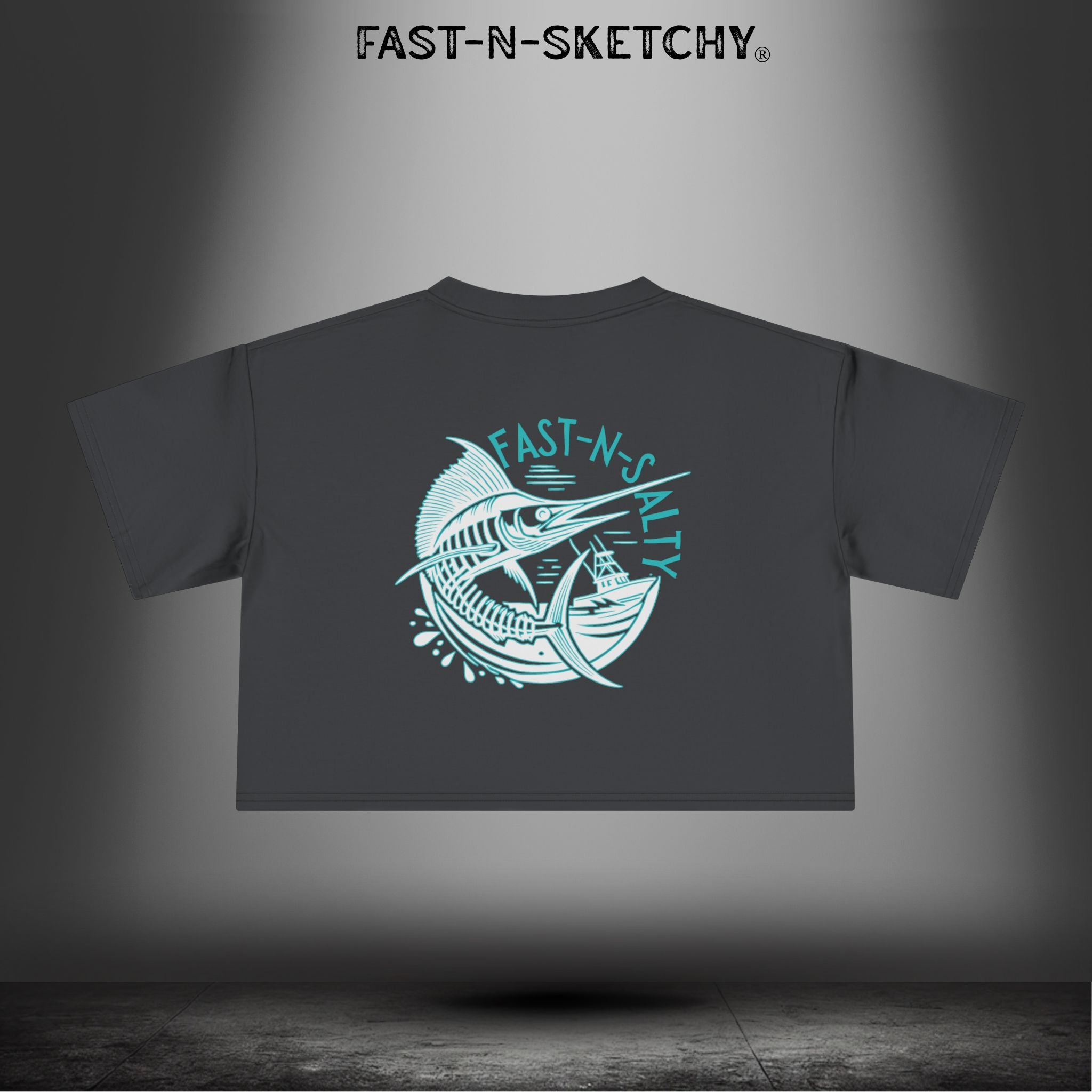 Fast-n-Salty Circle Logo - Crop Top T-Shirt