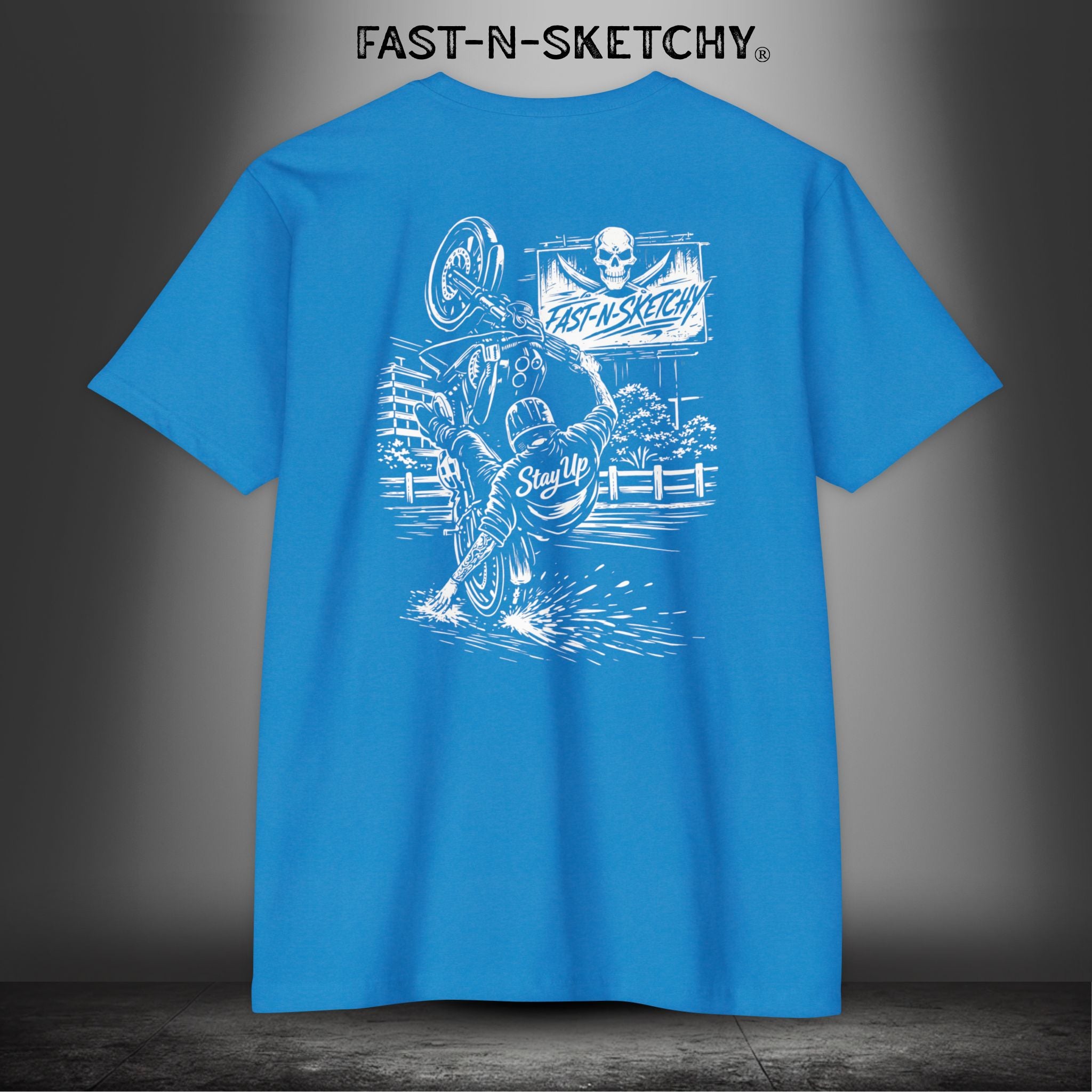 Stay Up Biker Edition Premium Fitted Tee