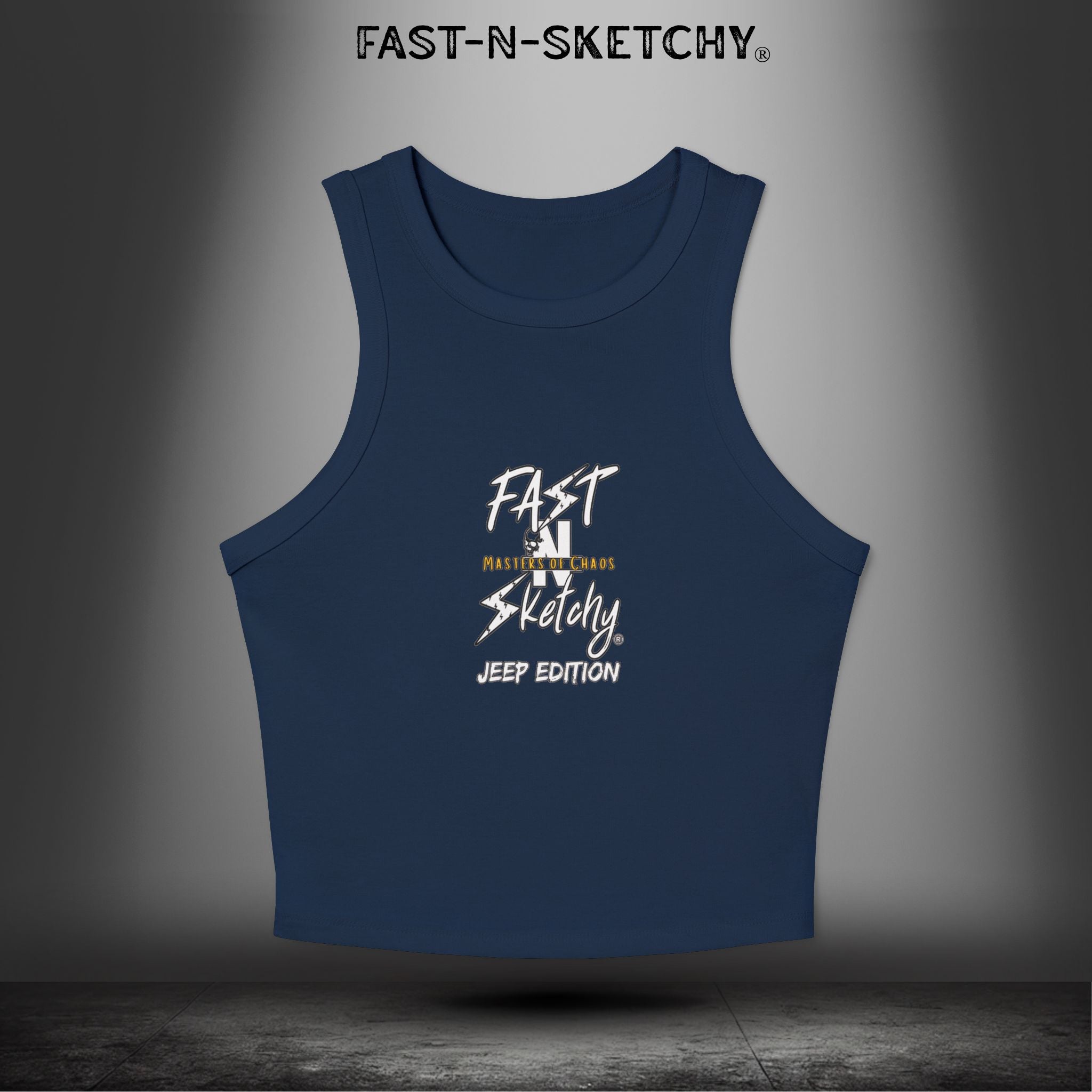 JEEP EDITION: WAVE DAMNIT created by Holly - Micro Rib Racer Tank Top