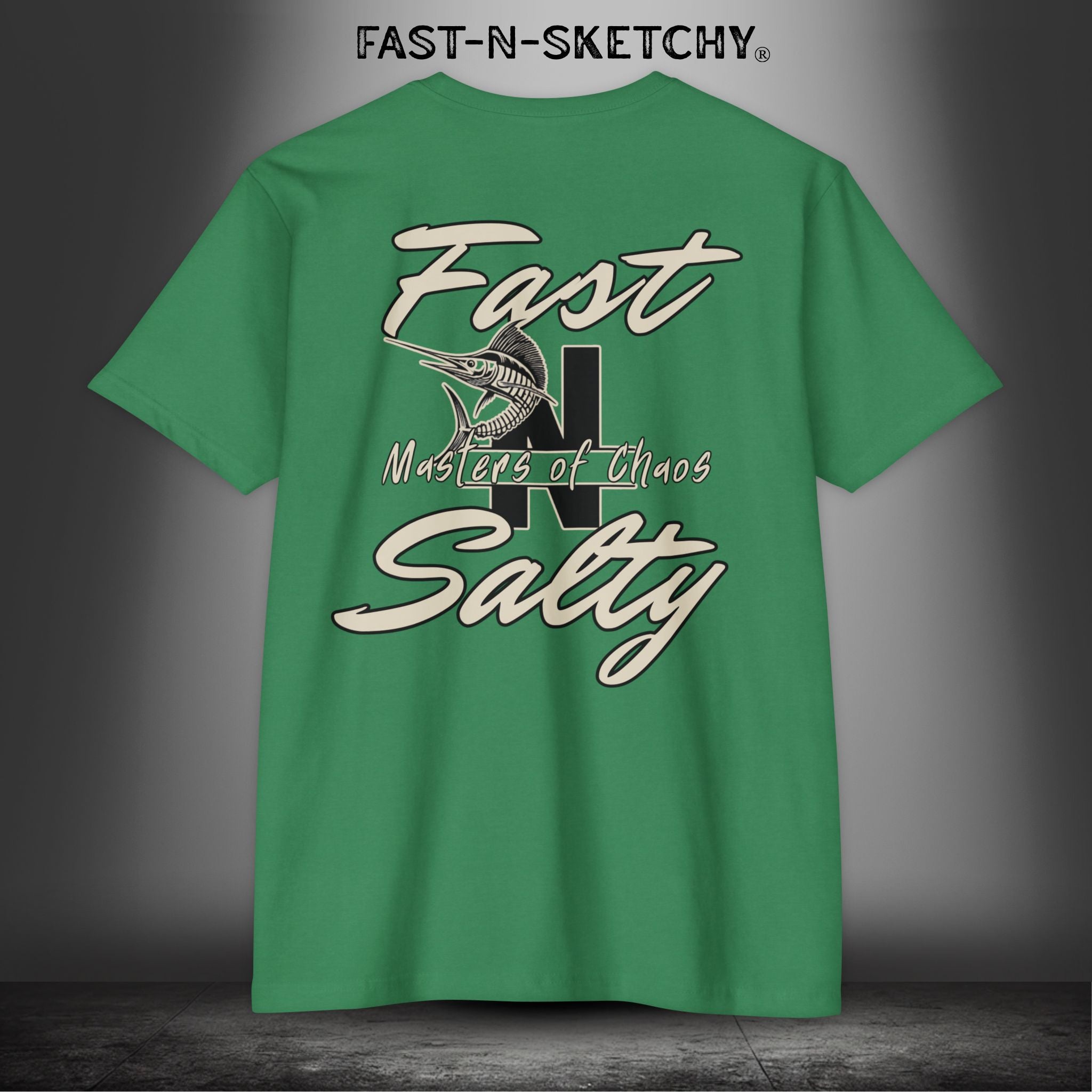 Fast-N-Salty: Masters of Chaos - T-Shirt Next Level (Tan Letters)