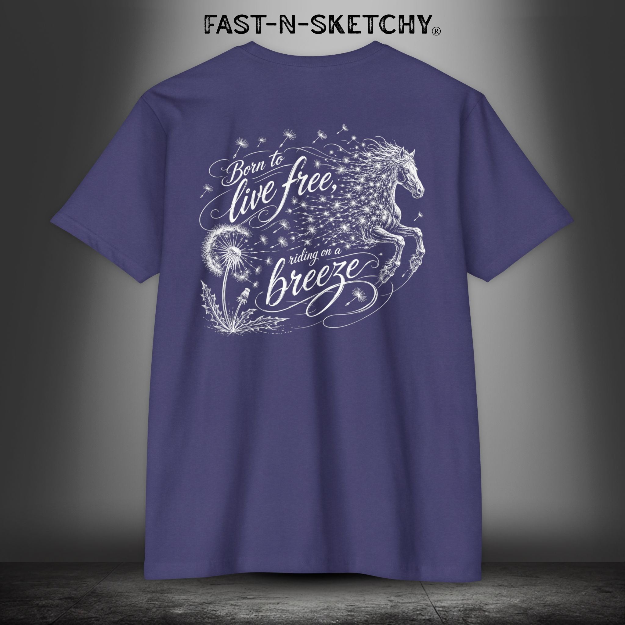 Dandelion: Born To Live Free, Riding on a Breeze - Rodeo Edition Premium Fitted Tee