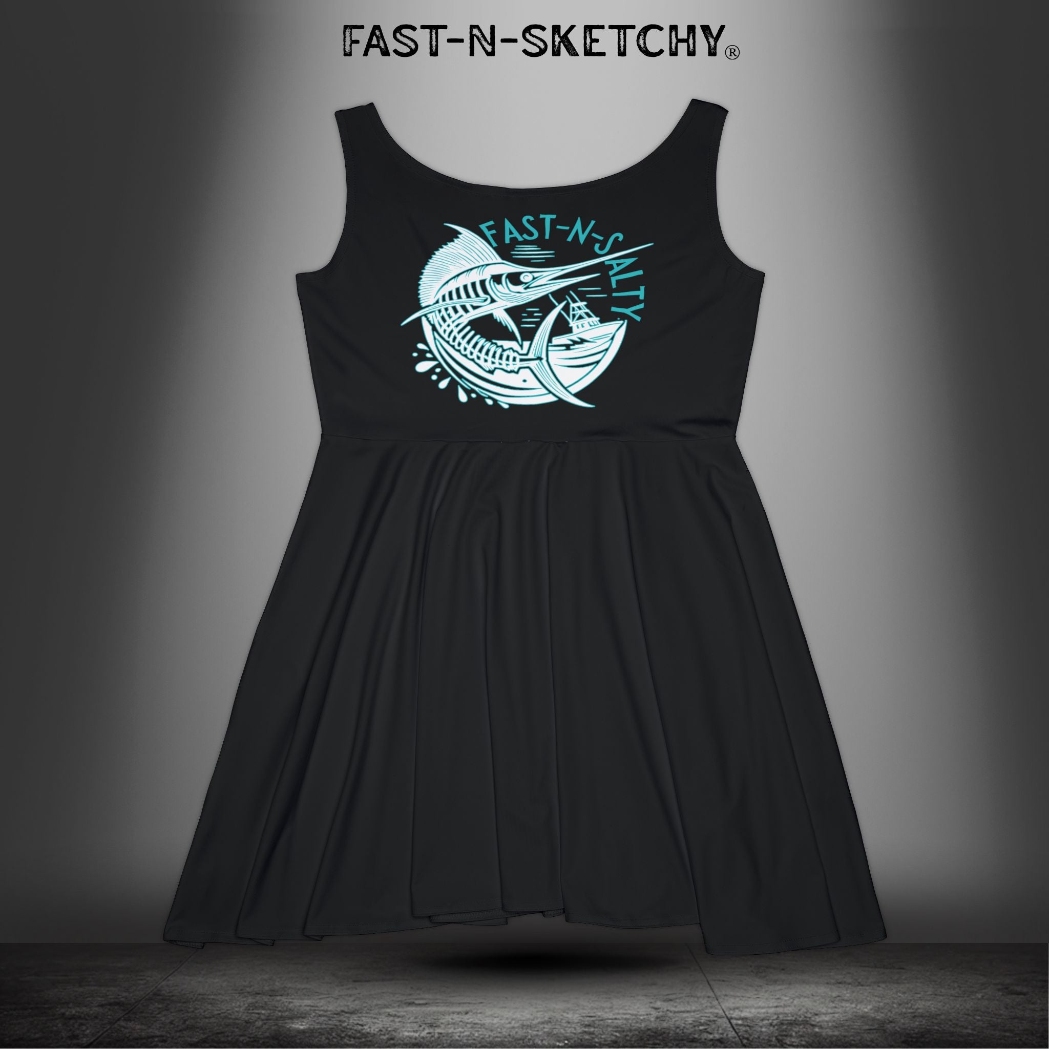 Fast-n-Salty Circle Logo (Black) - Summer Dress