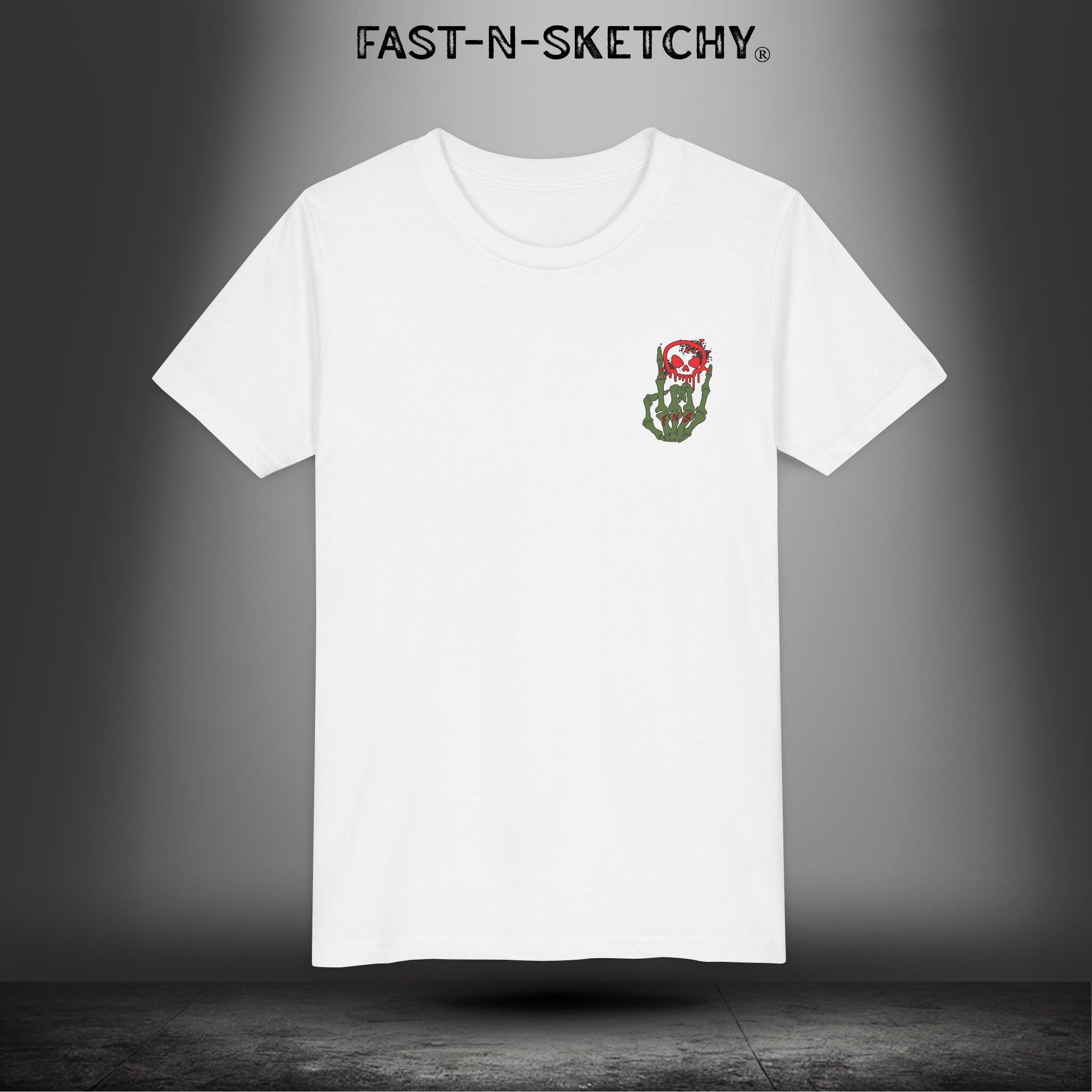 ORIGINAL FAST-N-SKETCHY® LOGO: East Sketchy Youth Short Sleeve Tee (Red/Green Letters)