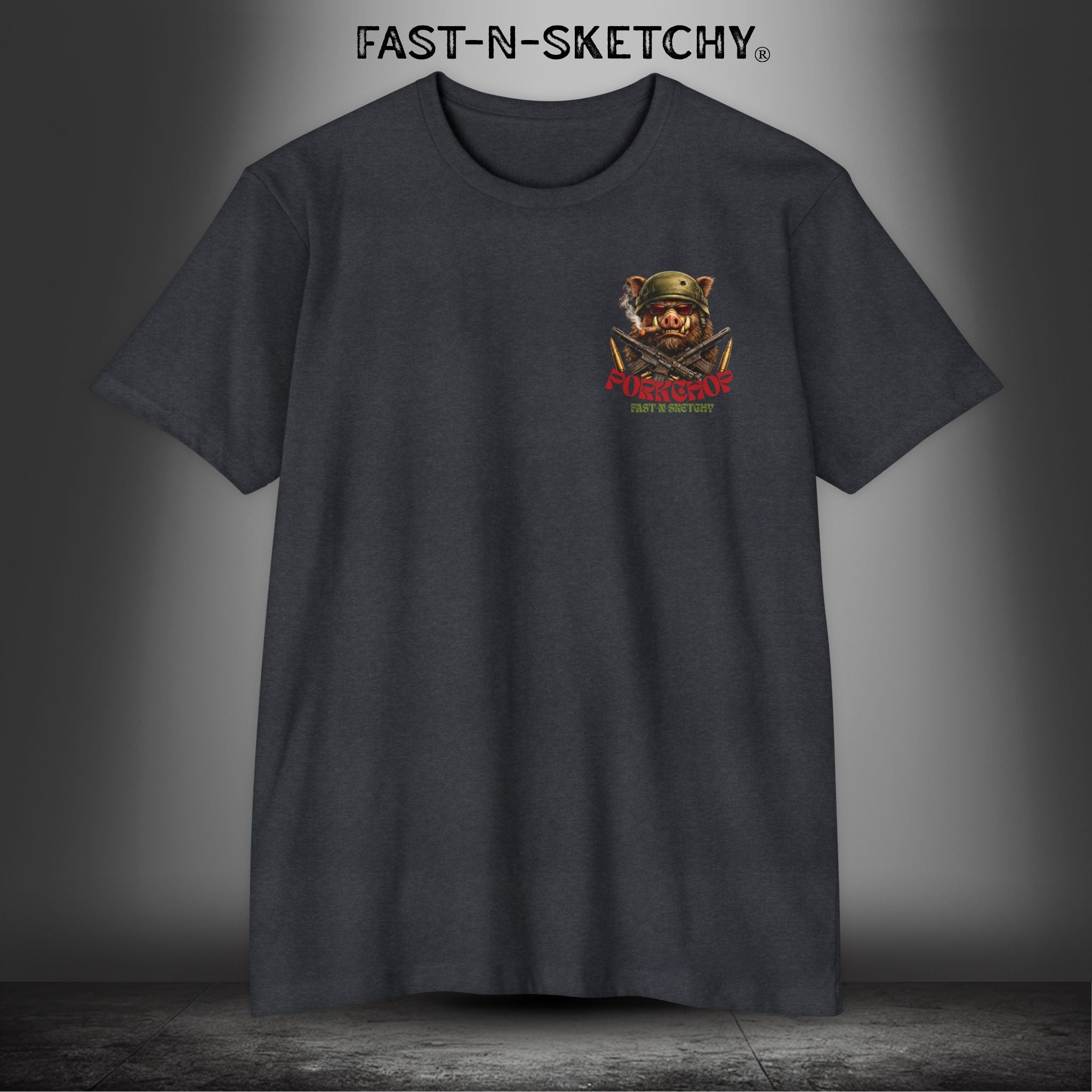 Porkchop, Thick Cut Thin Patience: Military Edition Premium Fitted Tee