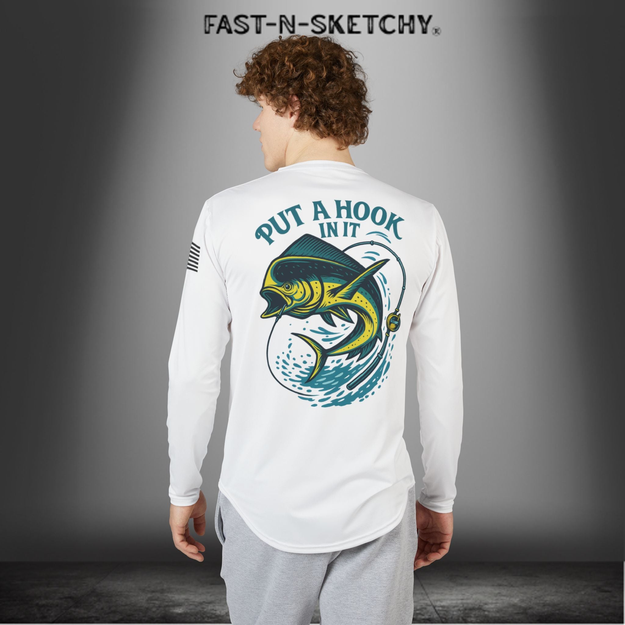 Put a Hook In It, FAST-N-SALTY: UV Protection Long Sleeve Shirt (Mahi Mahi) Perfect for Outdoor Adventures and Fishing