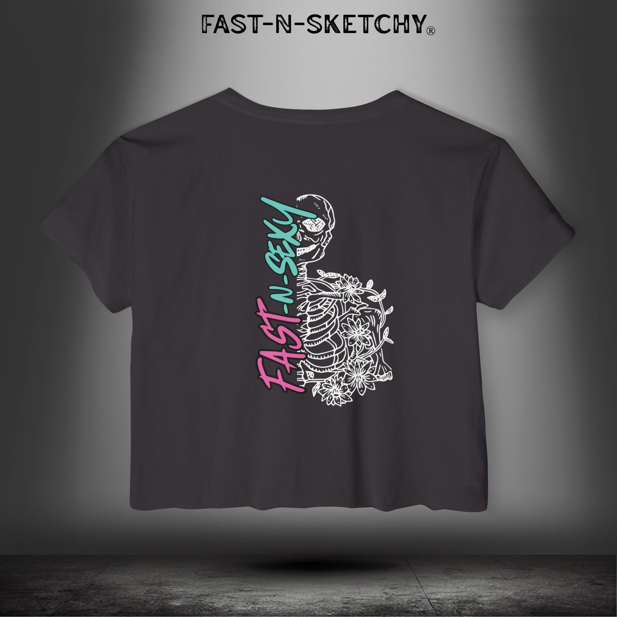 FAST-N-SEXYâ„¢ WITH HALF SKULL: Festival Crop Top