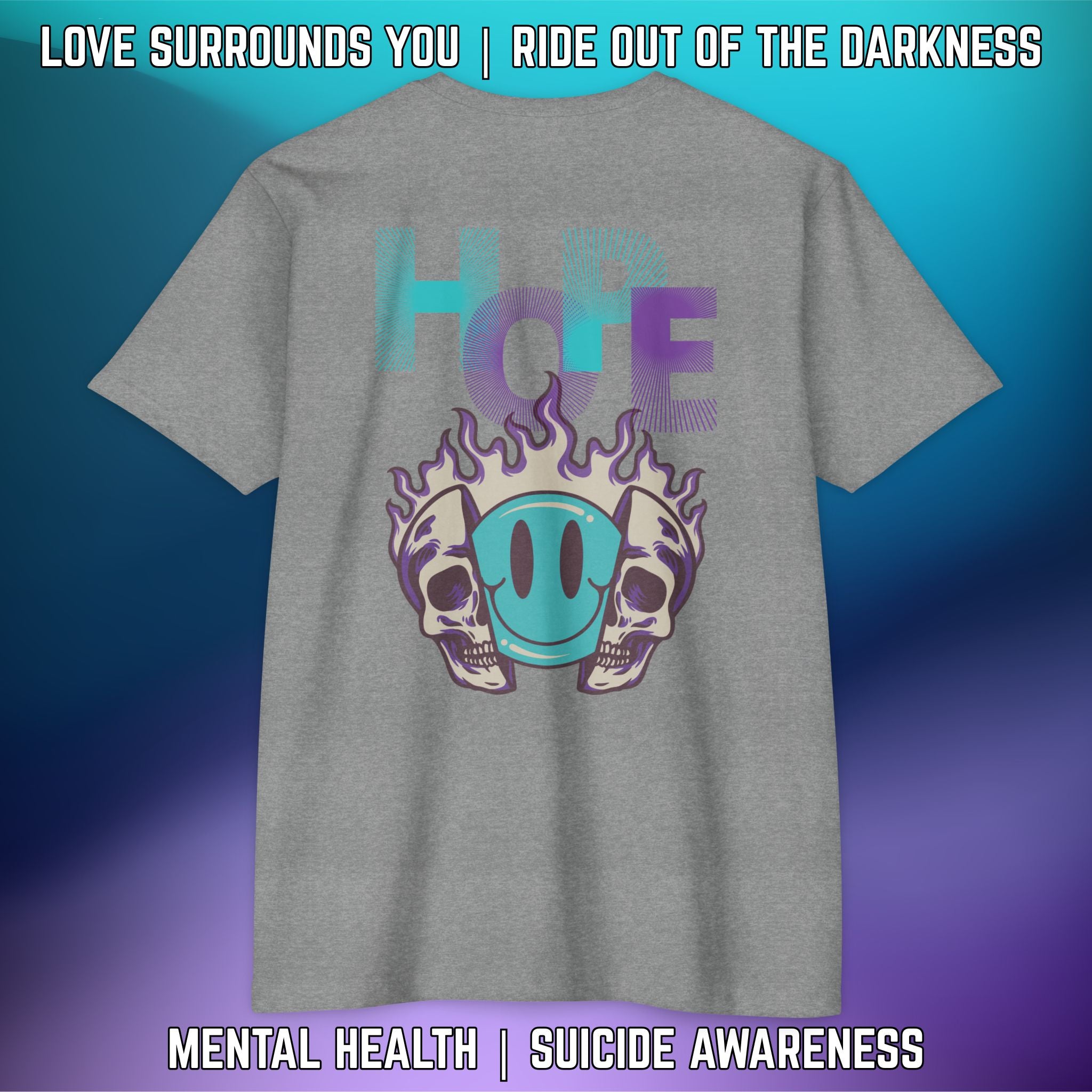 HOPE WITH SPLIT SKULL SMILEY FACE: T-Shirt Next Level 6210 - LSY