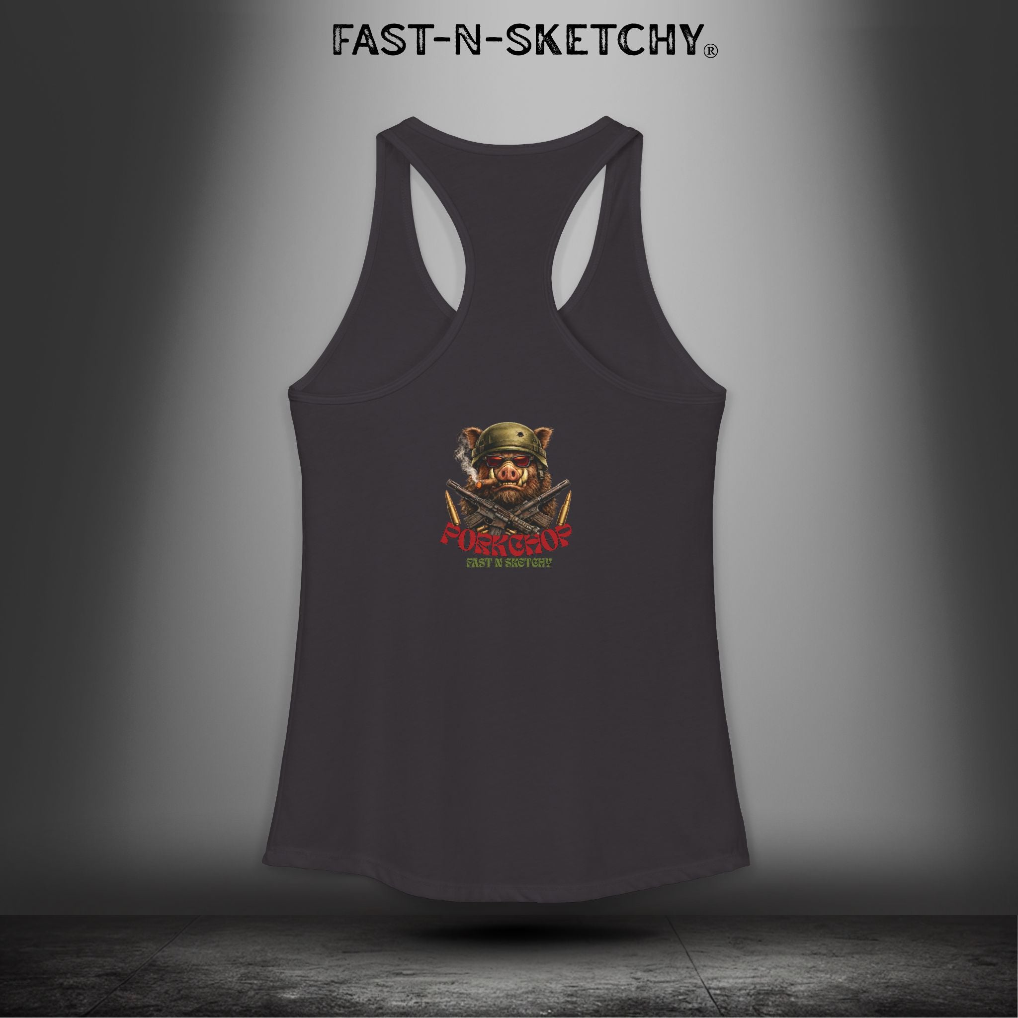Porkchop, Thick Cut Thin Patience: Military Edition Racerback Tank
