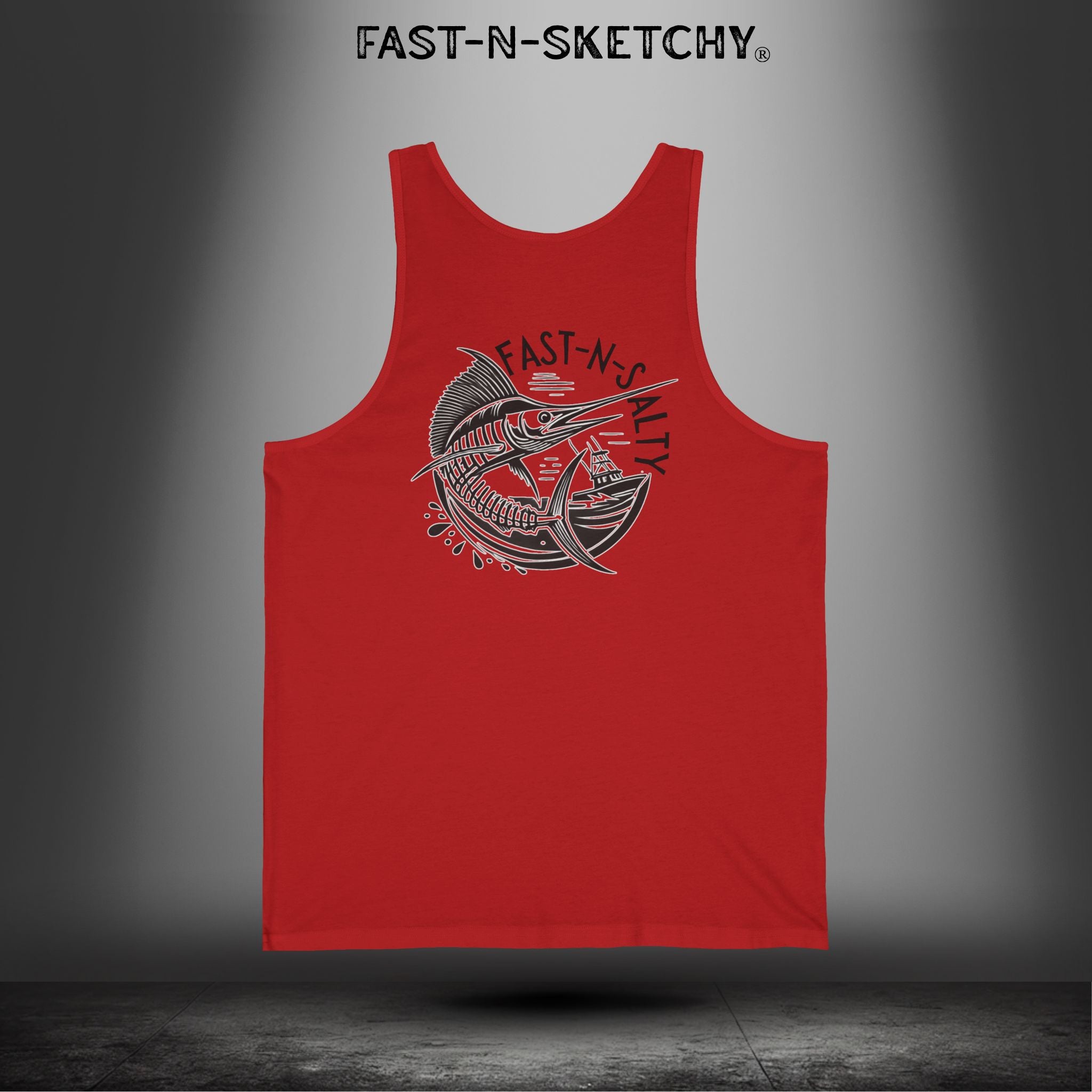 Fast-n-Salty Circle Logo (Black) - Tank Top