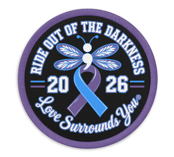 2026 Ride Out of the Darkness Embroidered Patch 3in Circle - LSY