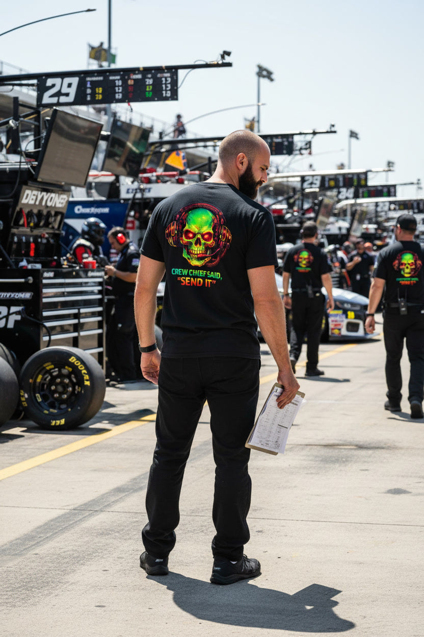 Crew Chief Said, Send It: Bagger Racing Biker Edition Relaxed Classic Tee