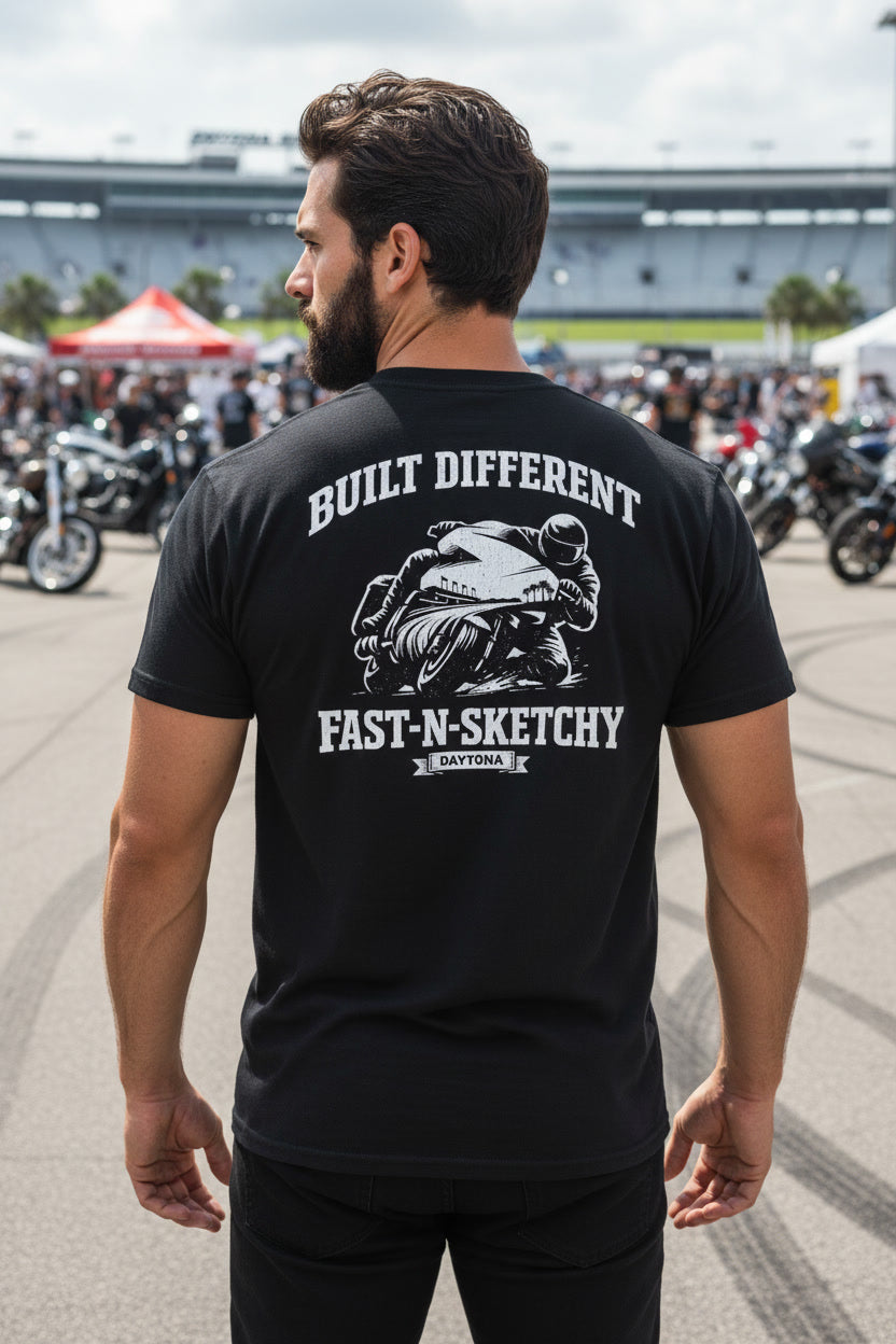 Built Different: Daytona Bike Week Bagger Racing Biker Edition Premium Tee
