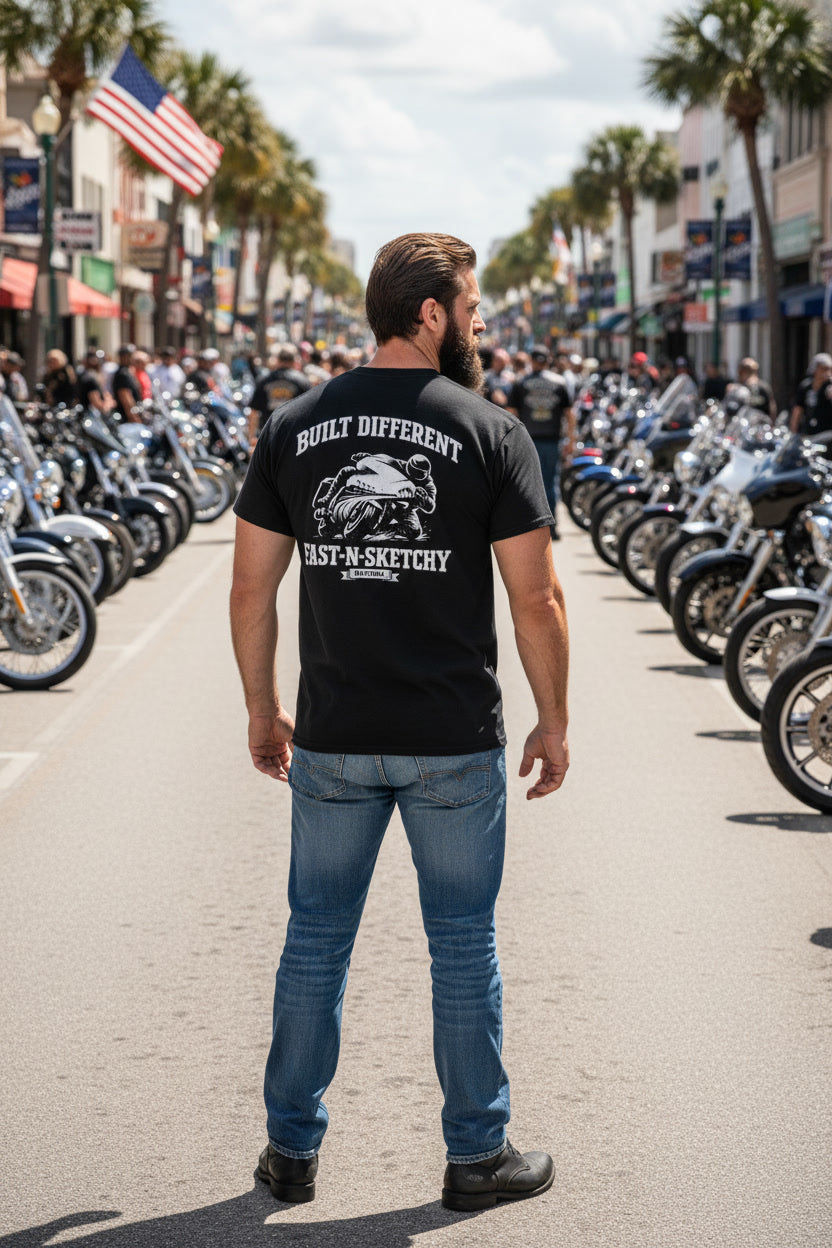 Built Different: Daytona Bike Week Bagger Racing Biker Edition Premium Tee