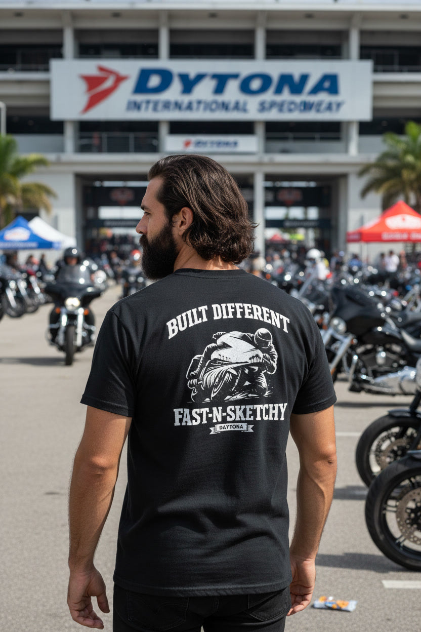 Built Different: Daytona Bike Week Bagger Racing Biker Edition Premium Tee
