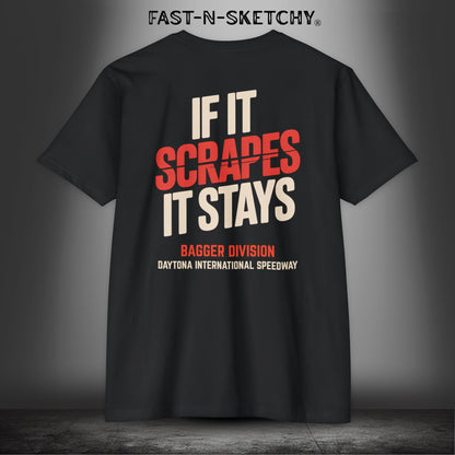 If It Scarpes, It Stays: Daytona Bike Week Bagger Racing Biker Edition Premium Fitted Tee