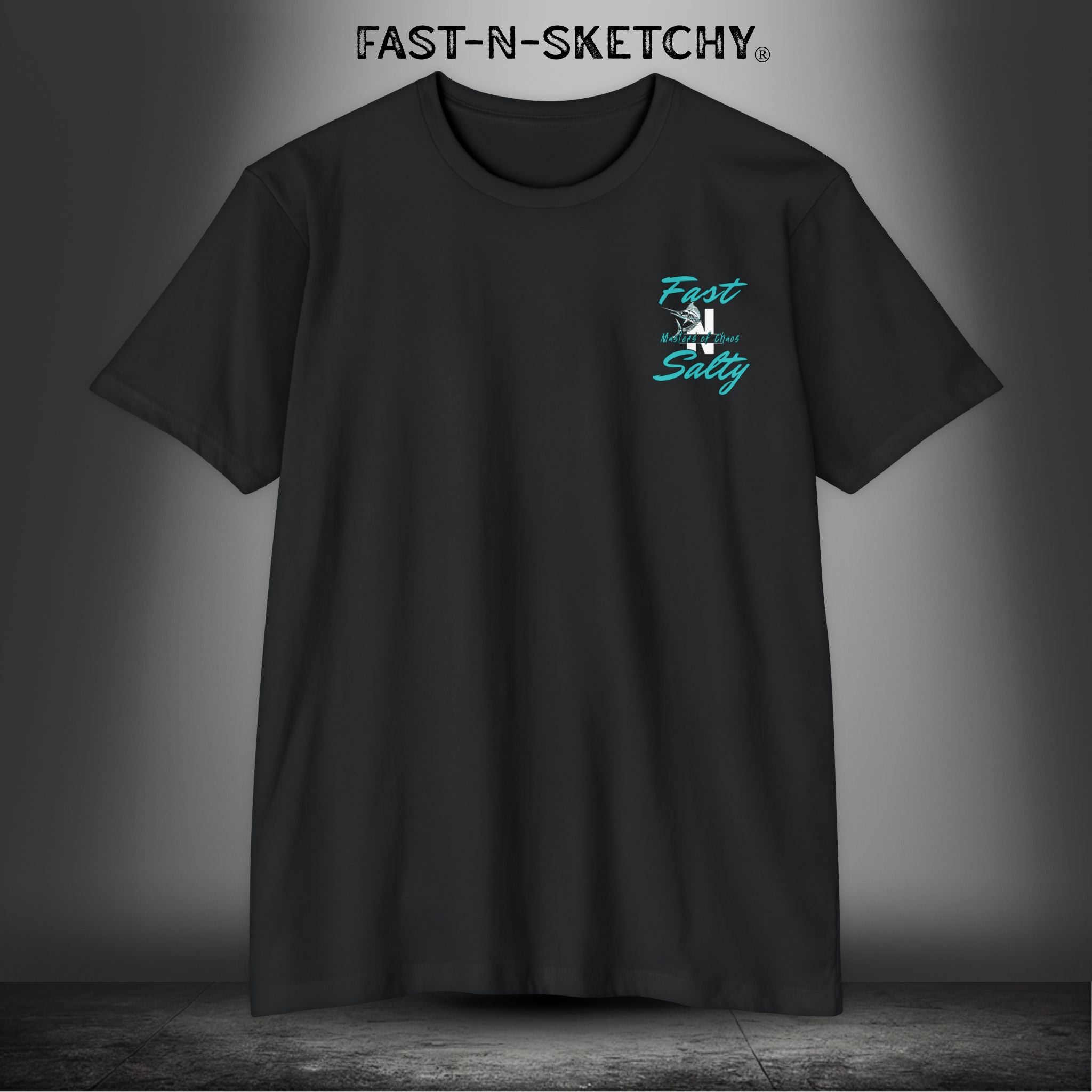 WE GREW HERE, YOU FLEW HERE, GO AWAY: Teal on Black T-Shirt Next Level 6210