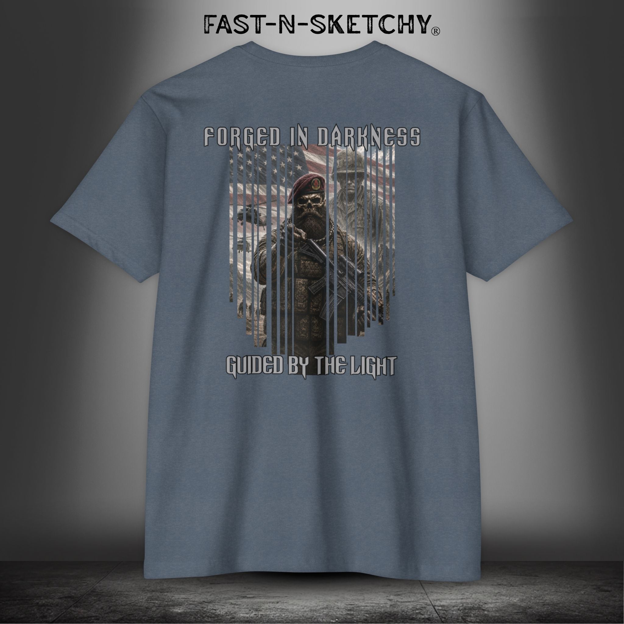 Forged in Darkness Military Edition — "Guided by the Light" Patriotic Tee