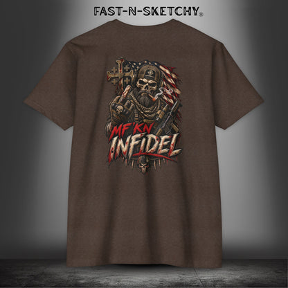 Infidel Skull Tee — Patriotic American Flag Skull: Military Edition