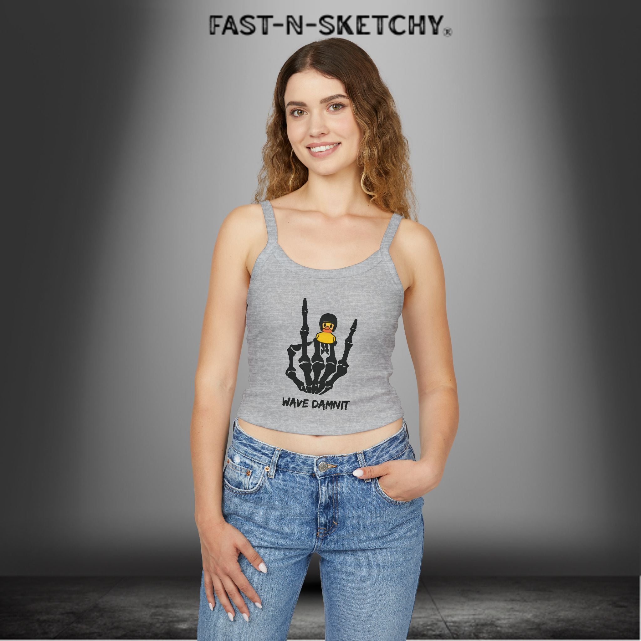 Jeep Edition: Wave Damnit created by Holly - Women's Spaghetti Strap Tank Top