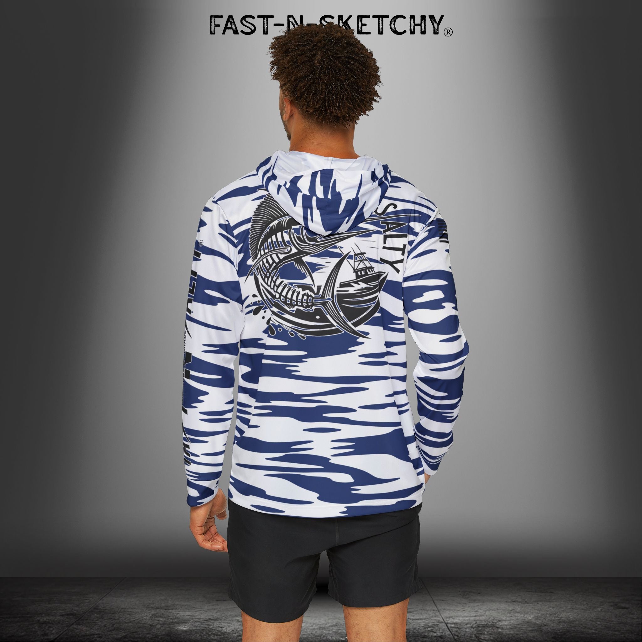 Marlin Camo UV Protection Hoodie — Saltwater Fishing