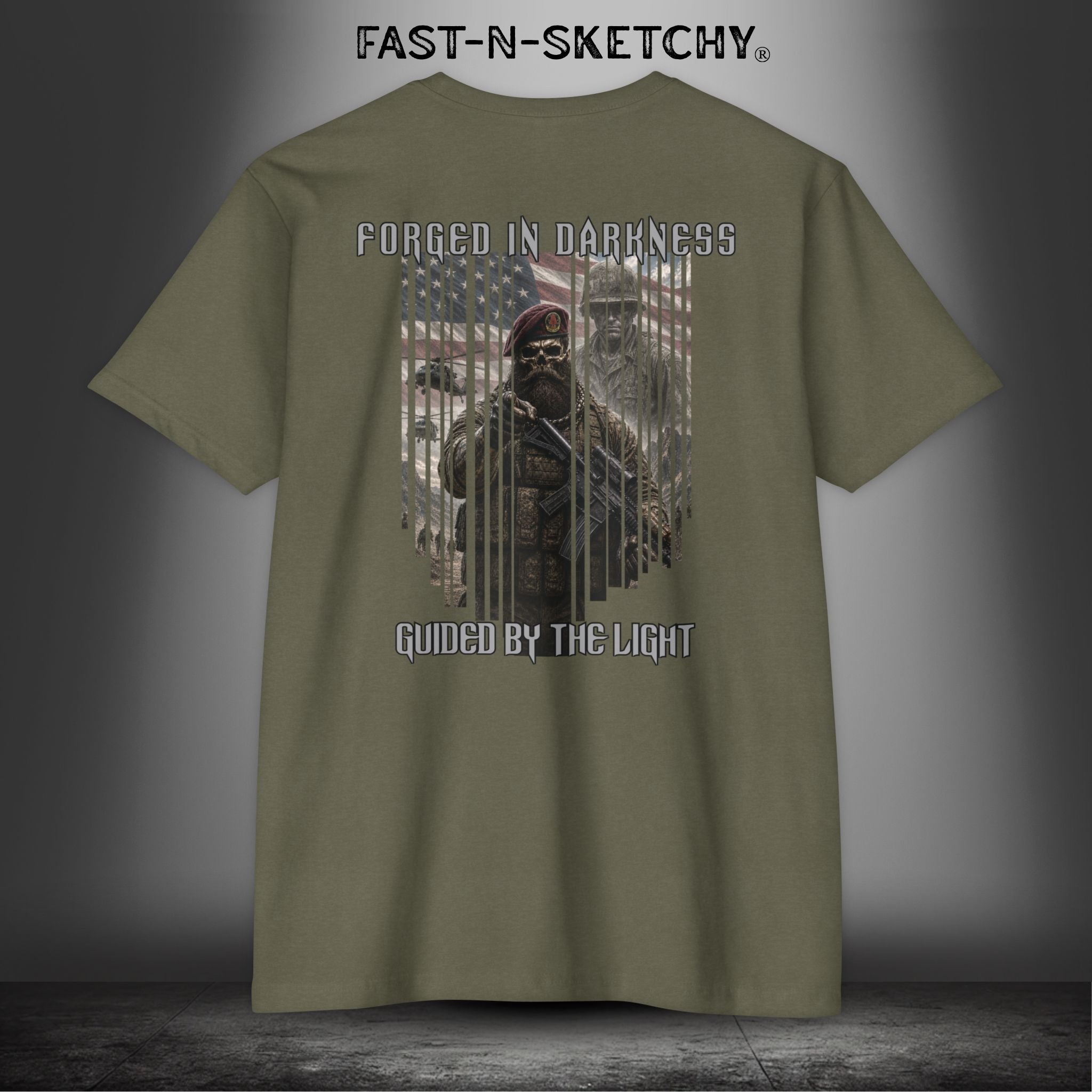 Forged in Darkness Military Edition — "Guided by the Light" Patriotic Tee