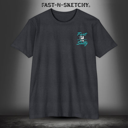 WE GREW HERE, YOU FLEW HERE, GO AWAY: Teal on Black T-Shirt Next Level 6210