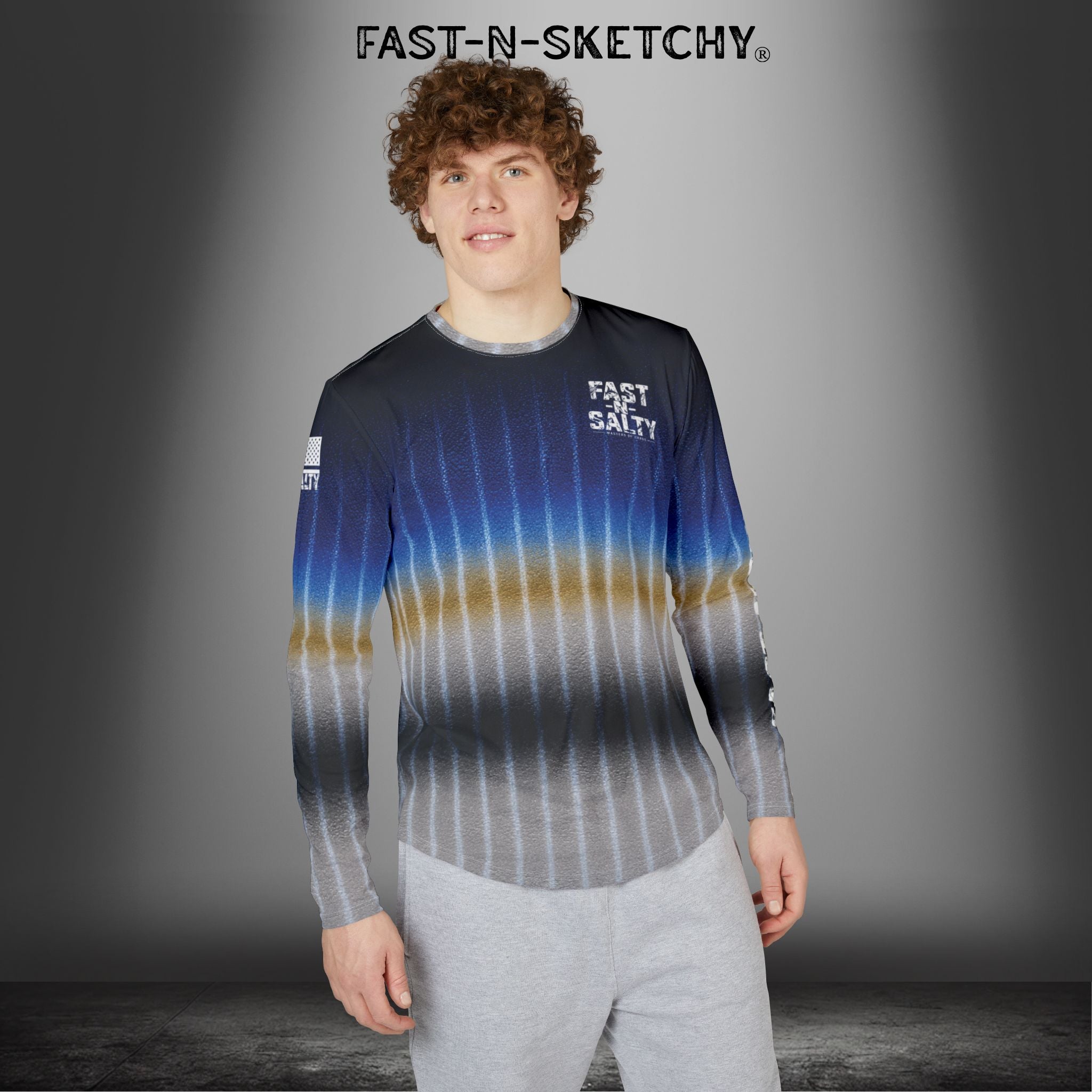 Bluefin Tuna Camo Fast-N-Salty UV Protection Long Sleeve Shirt