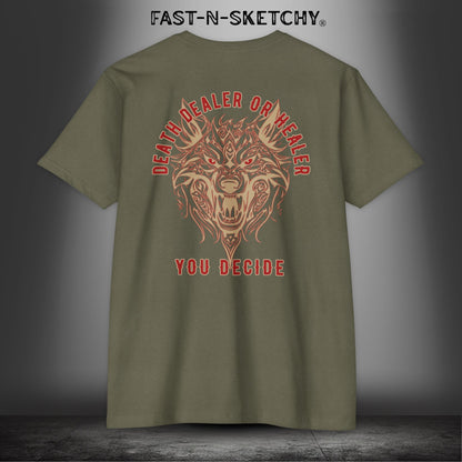 The Coyote: Death Dealer or Healer, You Decide - T-Shirt Next Level 6210