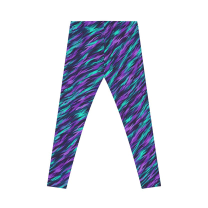 Suicide Awareness Aurora Wave Leggings — Vibrant Teal & Purple - LSY