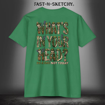 22 a Day, Not Today: Zombie T-Shirt by FAST-N-SKETCHY® - CVC Kelly Green