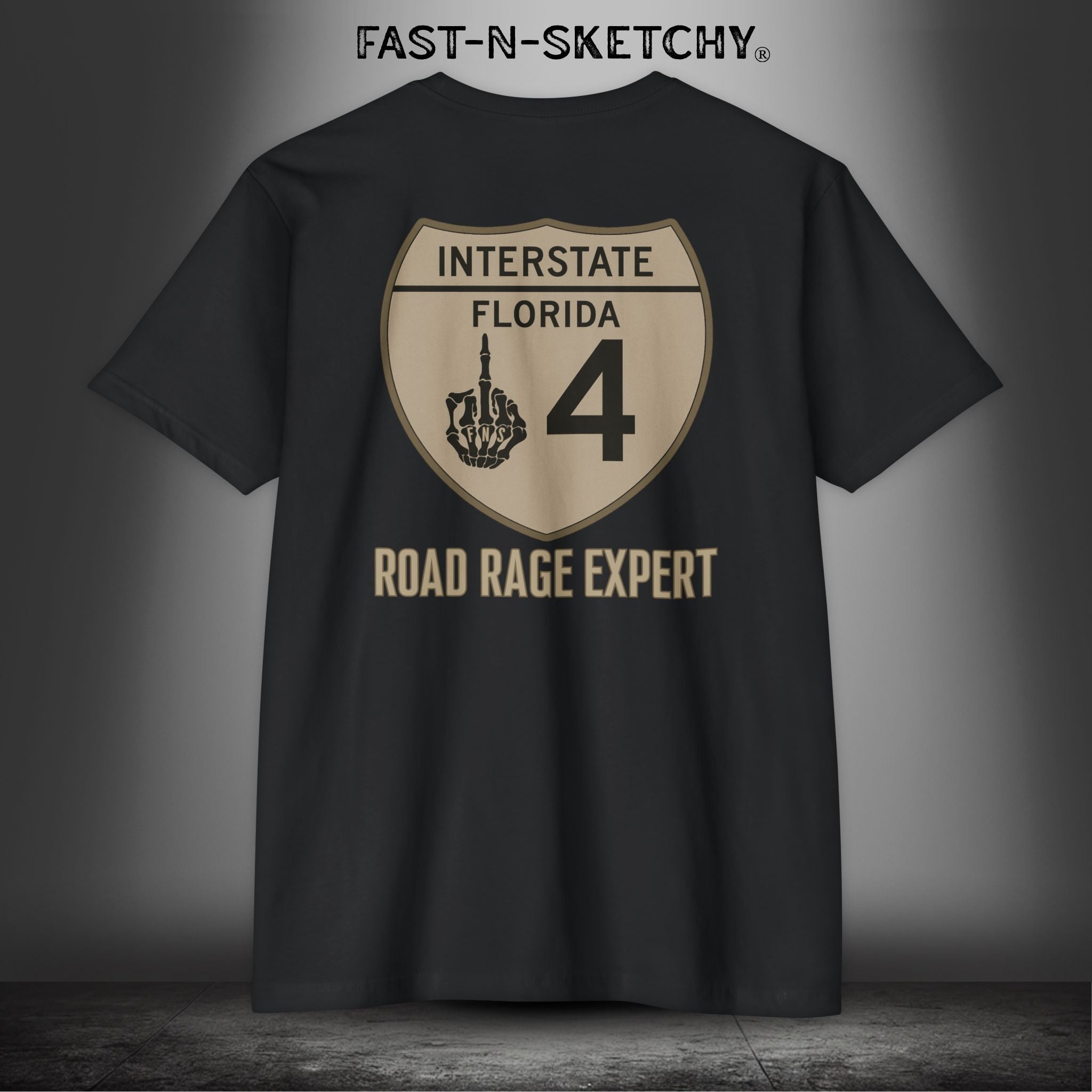I-4 Road Rage Expert Florida T-Shirt (Tan Sign)