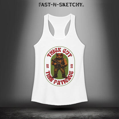 Porkchop, Thick Cut Thin Patience: Military Edition Racerback Tank
