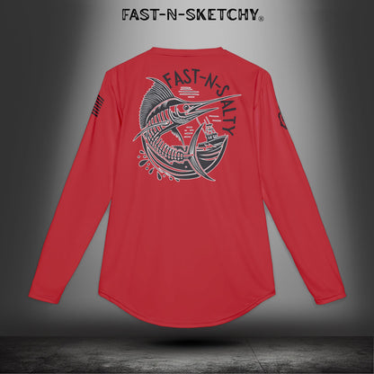 Fast-N-Salty UV Protection Long Sleeve Shirt - (Red)