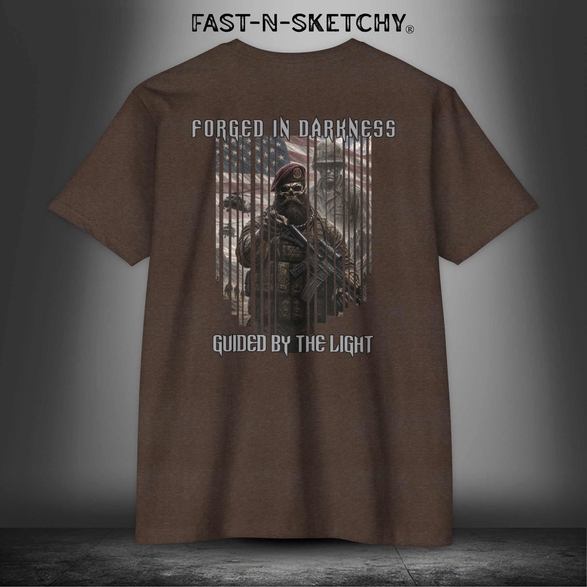 Forged in Darkness Military Edition — "Guided by the Light" Patriotic Tee
