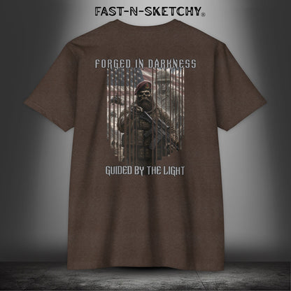 Forged in Darkness Military Edition — "Guided by the Light" Patriotic Tee