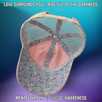 If You're Looking for a Sign.... Suicide Awareness Women's Washed Mesh-Back Cap with High Ponytail Hole - LSY